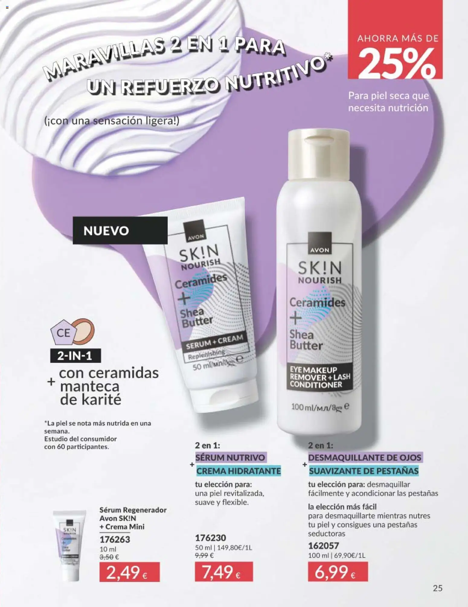 Catálogo AVON campaña 1 │ válido desde el 01.01.2026 | Página: 25 | Productos: Desmaquillante de ojos, Sérum, Crema, Crema hidratante