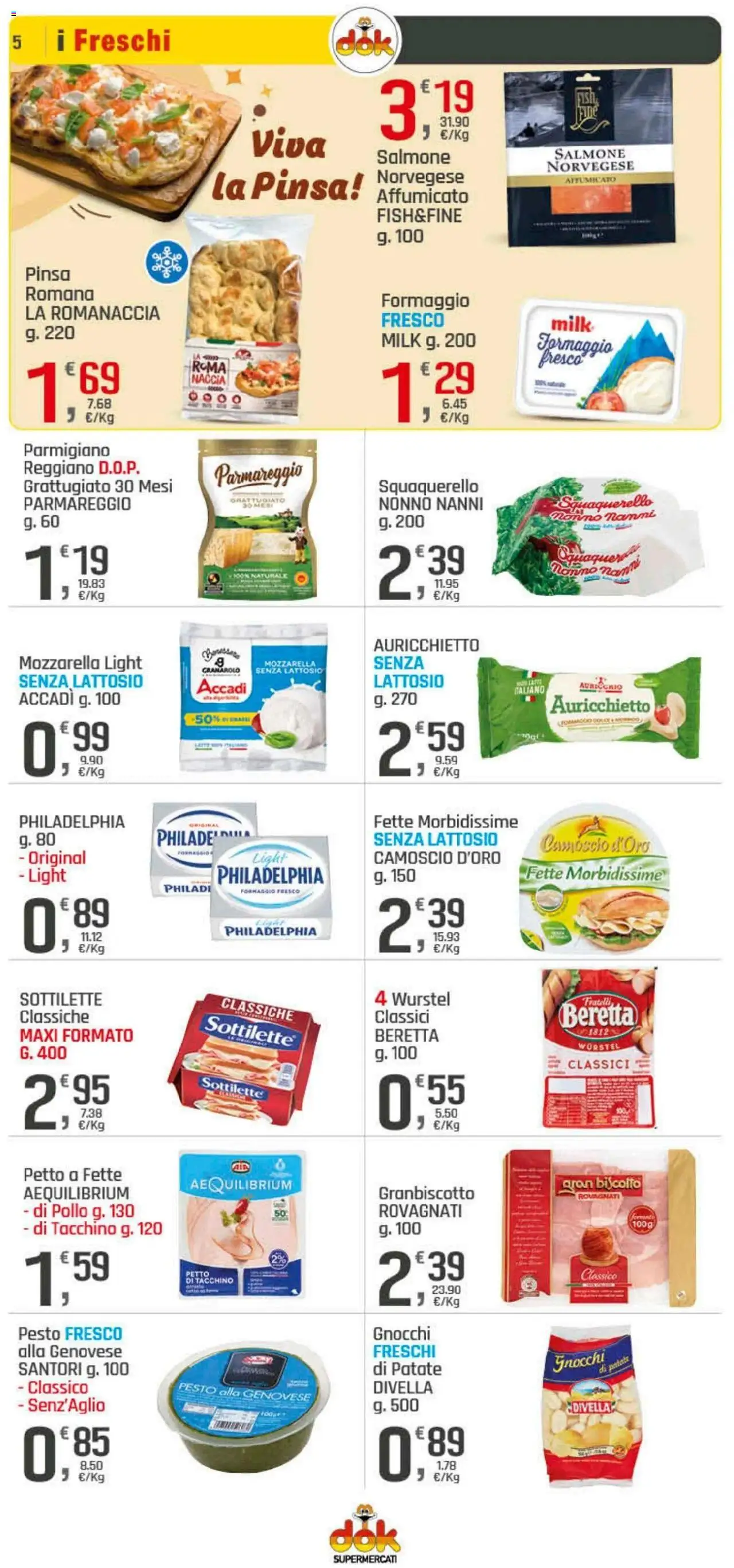 Volantino DOK del 21.08.2025 | Pagina: 5 | Prodotti: Patate, Tacchino, Mozzarella, Formaggio