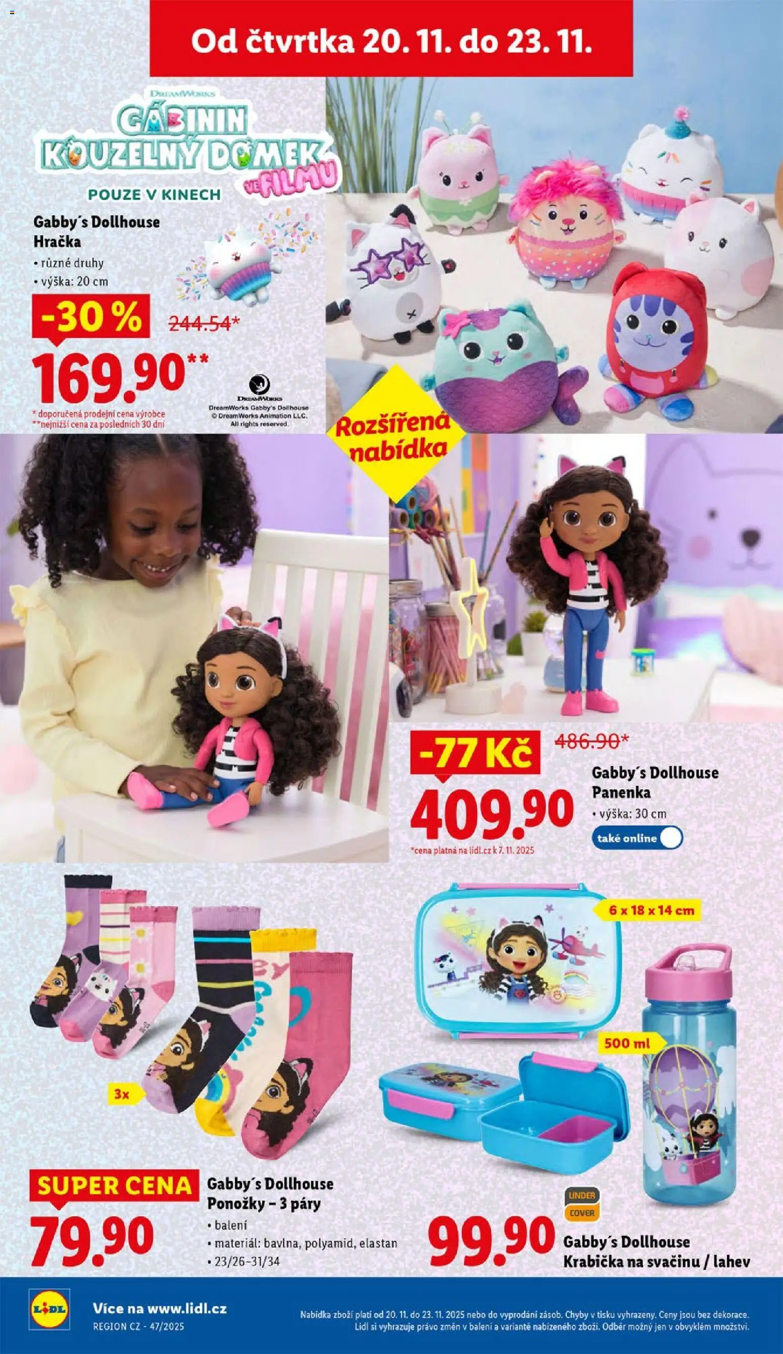 Lidl Black Friday od 17.11.2025 | Strana: 30 | Produkty: Ponožky, Gabby's Dollhouse, Lunch, Láhev