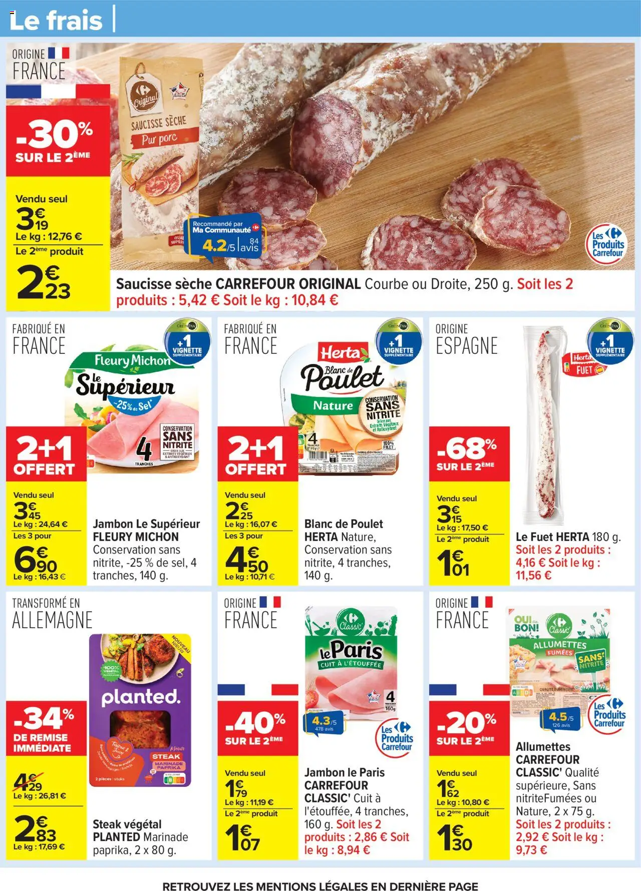 {H1} | Page: 25 | Produits: Paprika, Jambon, Saucisse, Porc