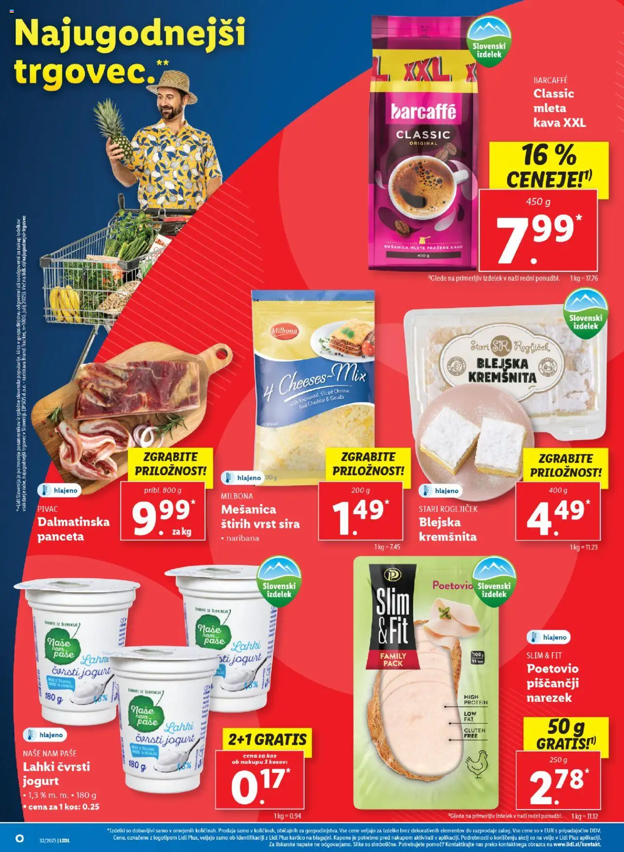 Lidl katalog │ velja od 07.08.2025 | Stran: 12 | Izdelki: Panceta, Narezek, Kos, Jogurt