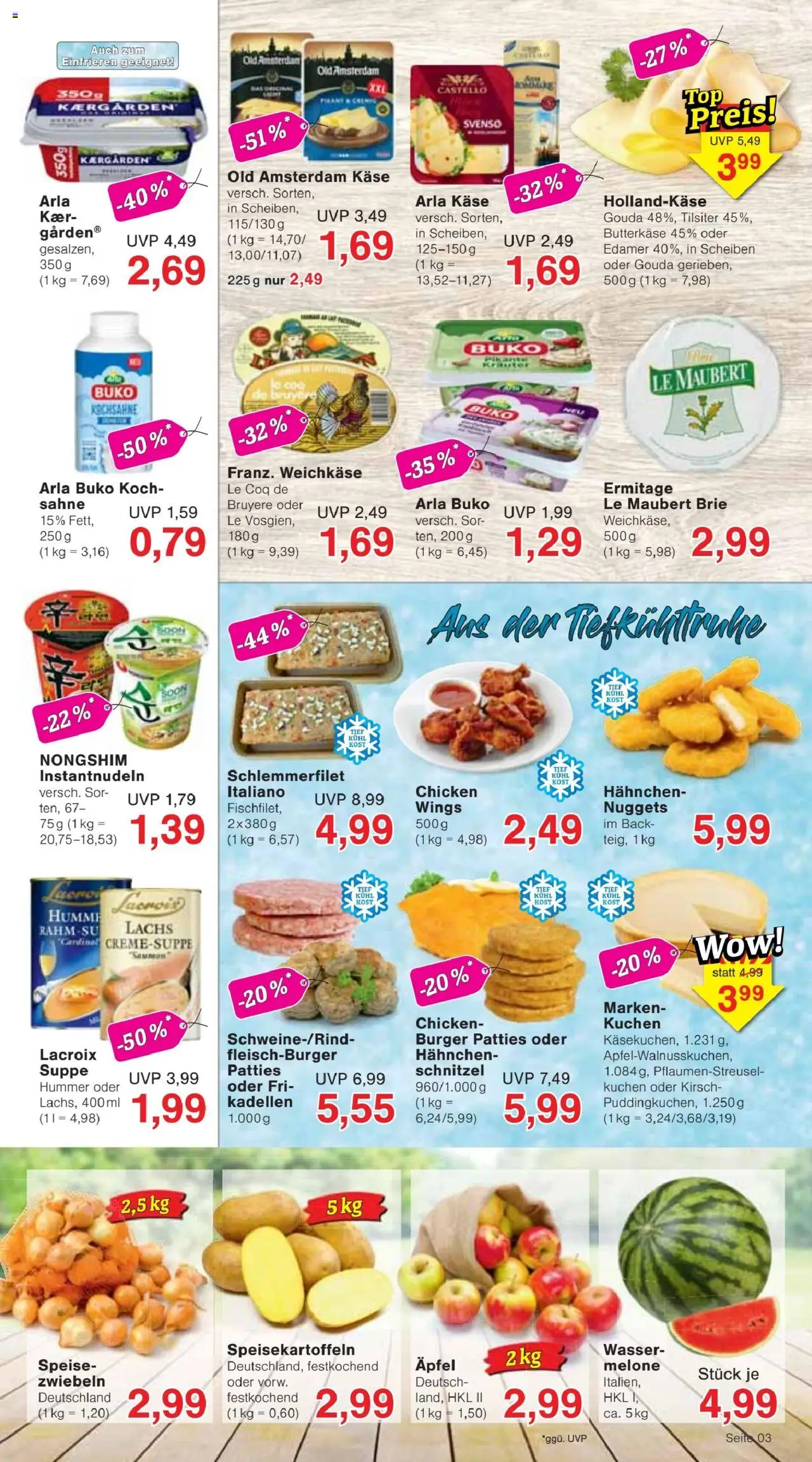 Jawoll Prospekt - gültig ab dem 30.06.2025 | Seite: 3 | Produkte: Hahnchen, Äpfel, Zwiebeln, Wasser