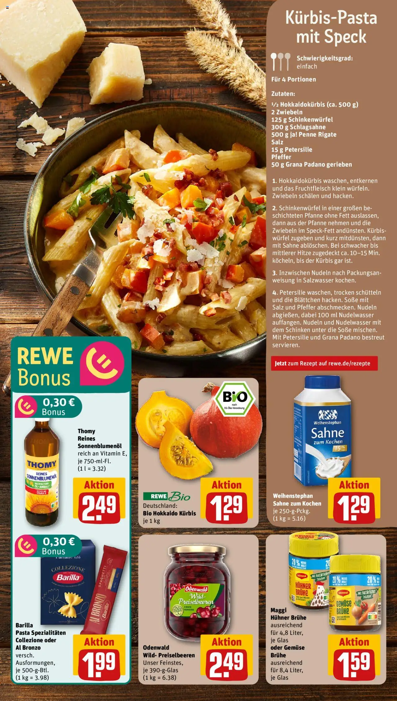 Rewe Prospekt 	 – gültig ab 20.10.2025 | Seite: 7 | Produkte: Schlagsahne, Barilla, Salz, Kürbis