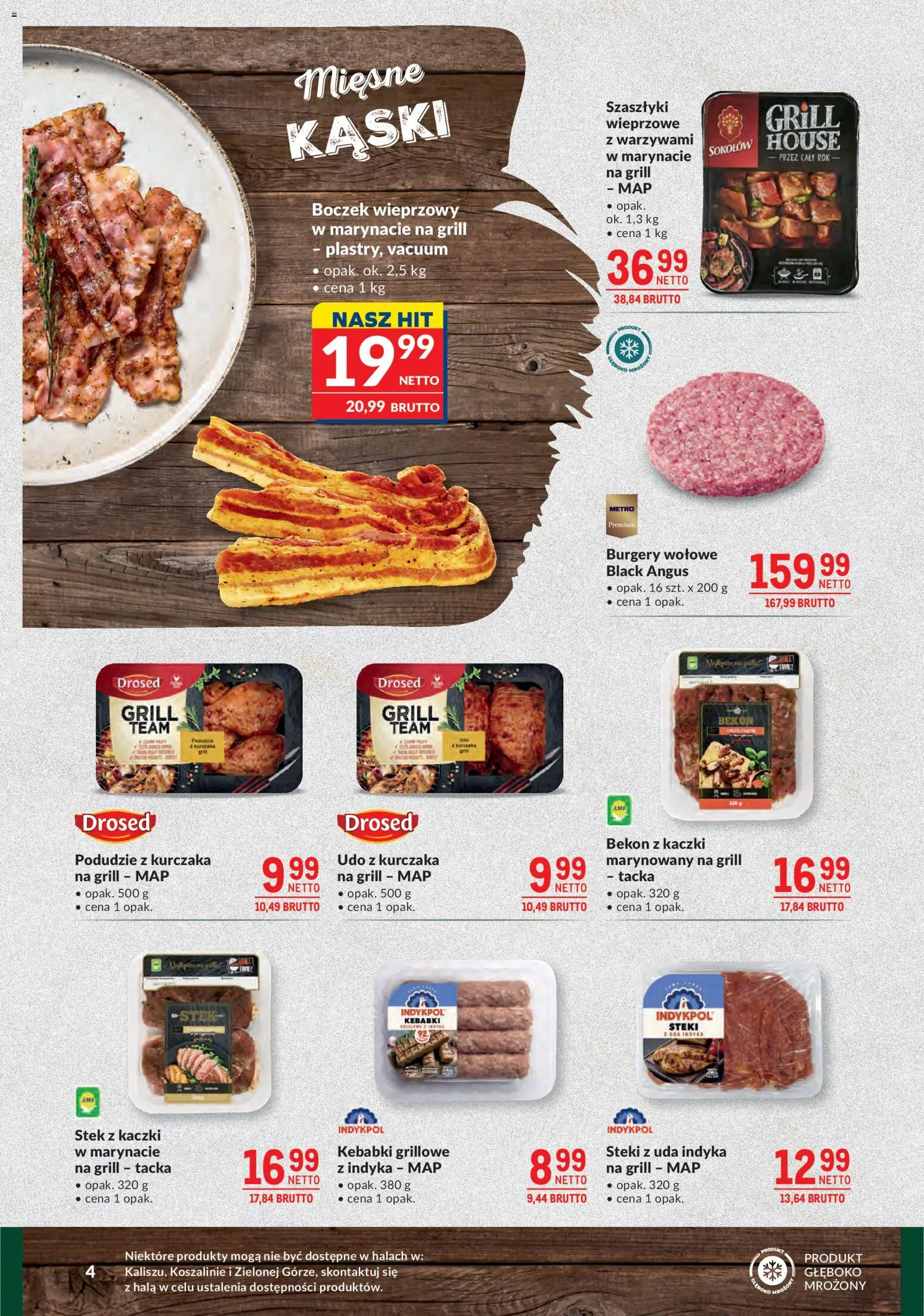Makro gazetka - Grill-Ogród od 21.04.2026 | Strona: 4 | Produkty: Podudzie z kurczaka, Boczek wieprzowy, Bekon, Grill