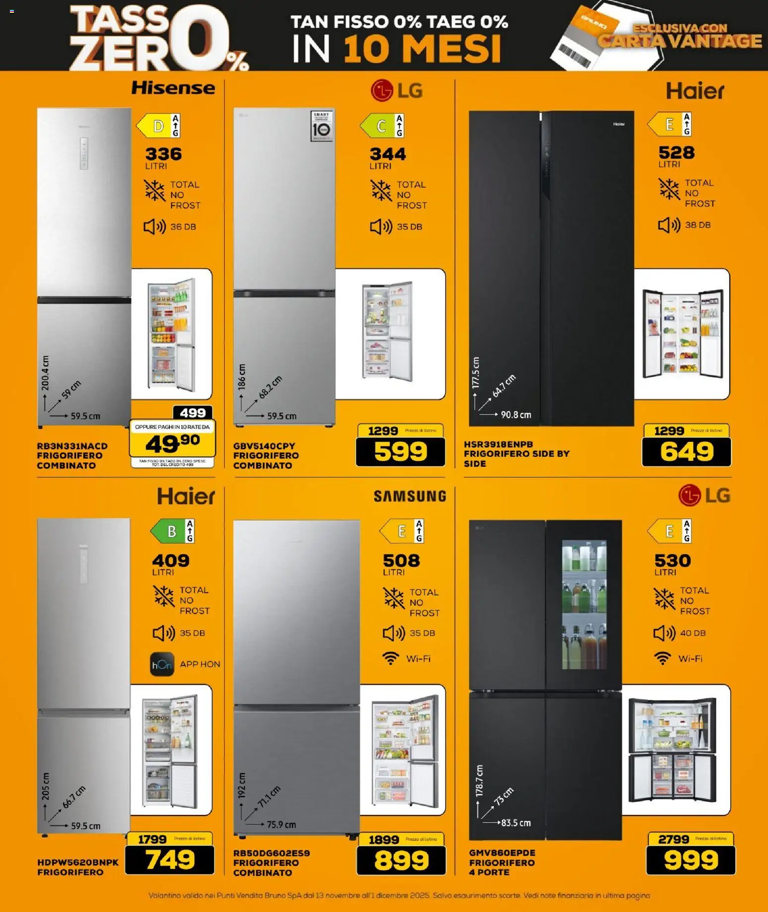 Volantino BRUNO del 13.11.2025 | Pagina: 21 | Prodotti: Frigorifero, Frigorifero combinato, Samsung