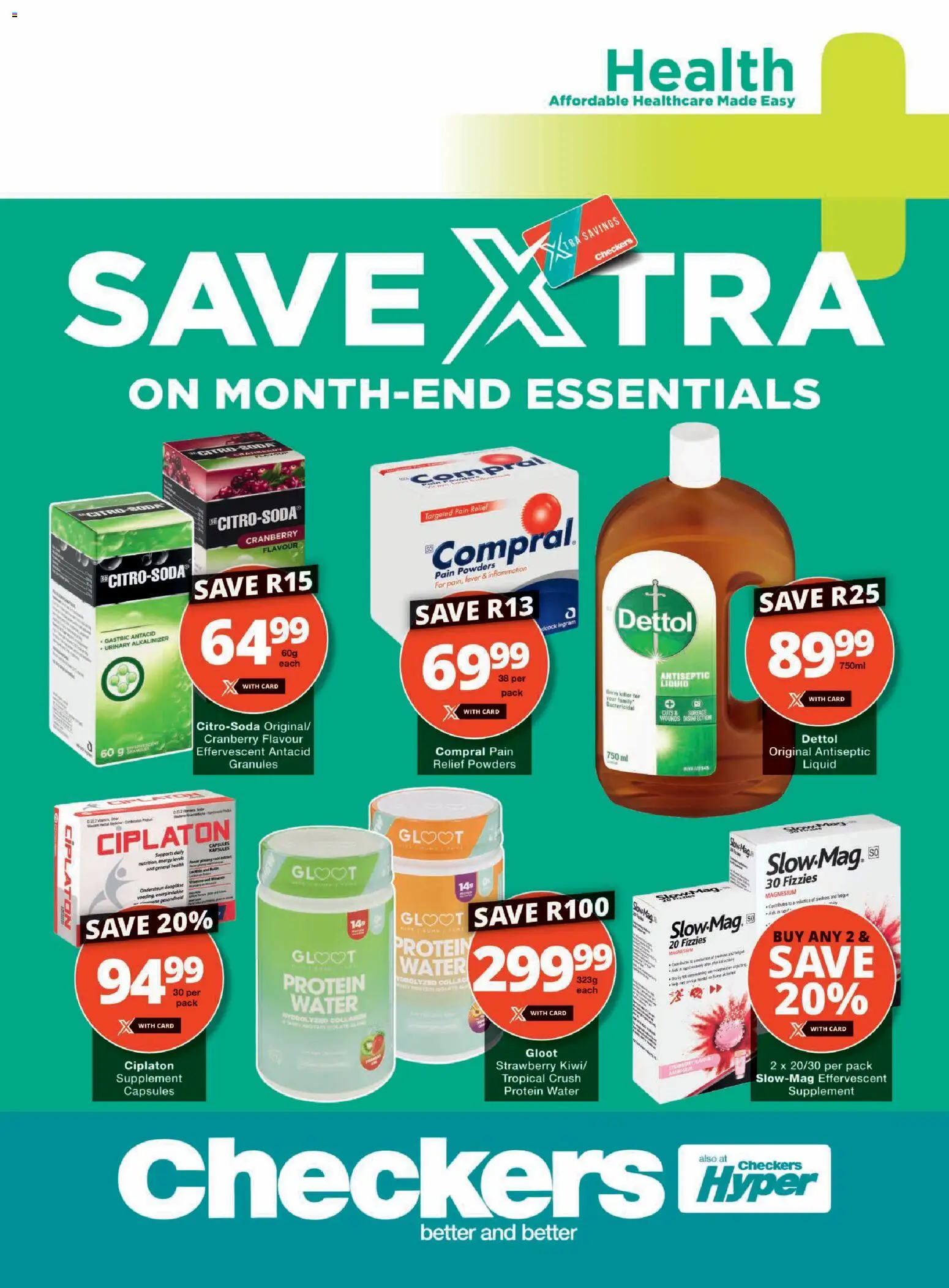 New Checkers catalogue – valid from 19.01.2026 | Page: 1 | Products: Detergente líquido, Water