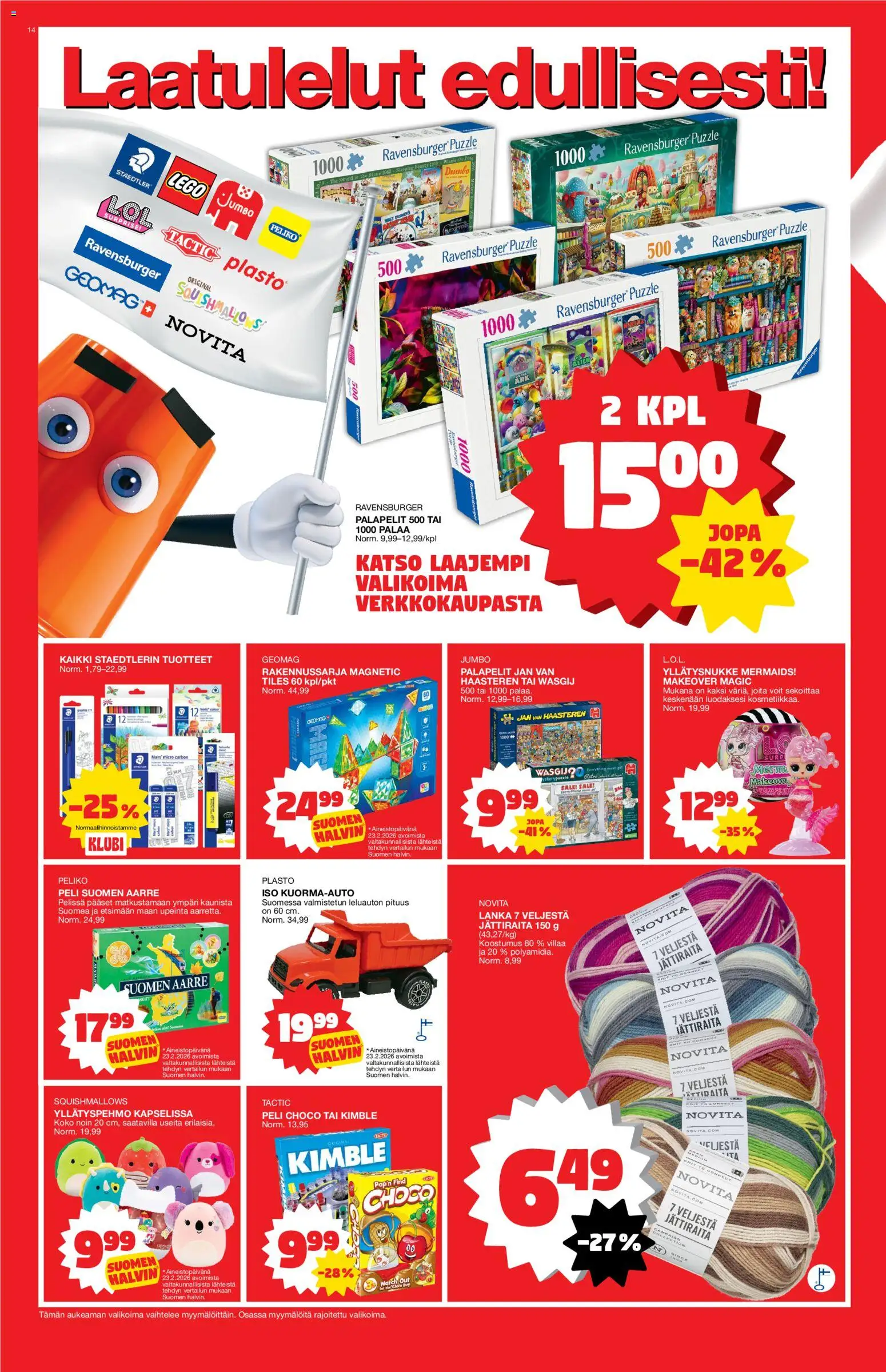 Tokmanni tarjoukset – voimassa 09.03.2026 alkaen | Sivu: 14 | Tuotteet: Peli