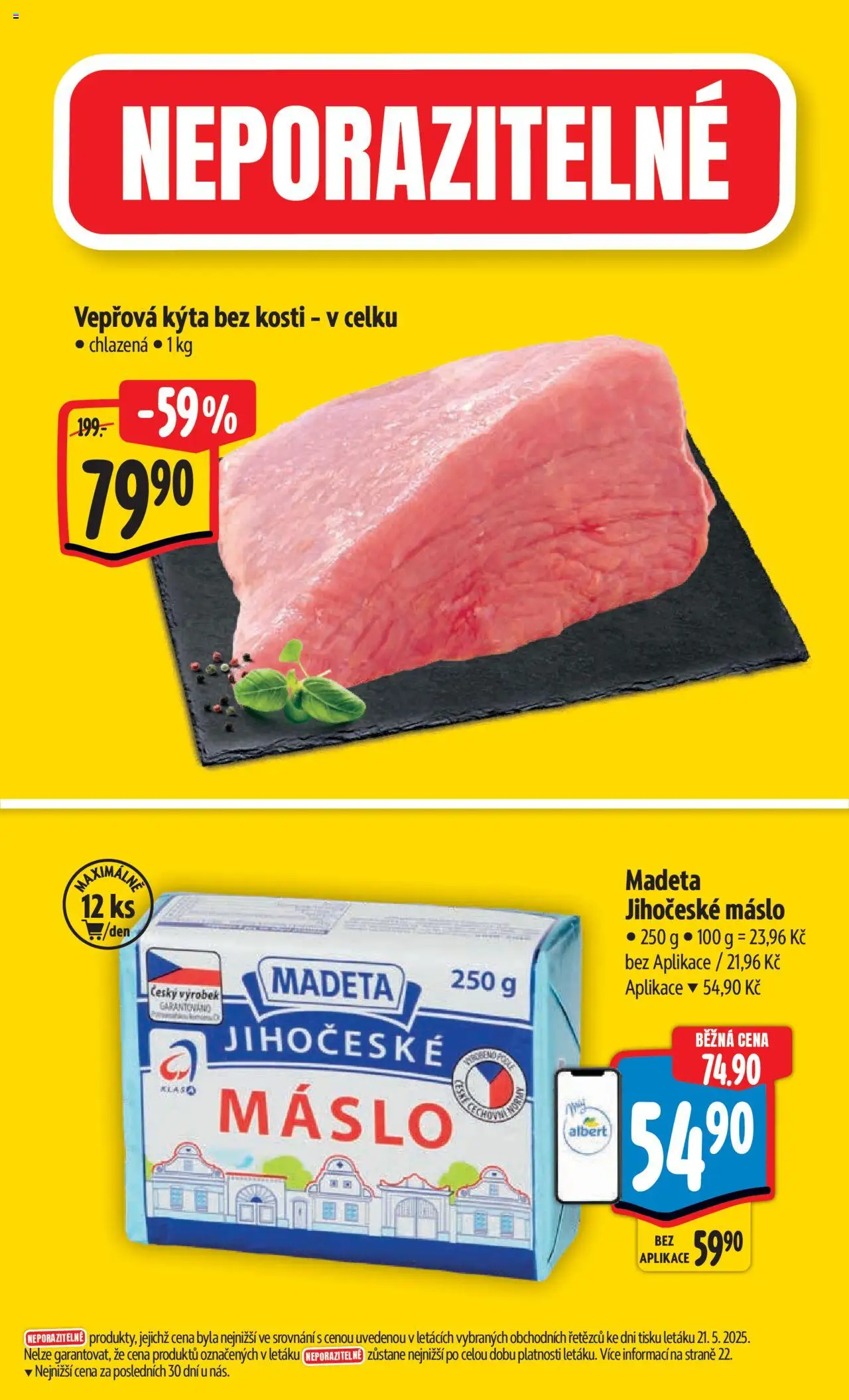 Albert leták - Hypermarket od 28.05.2025 | Strana: 2 | Produkty: Máslo, Madeta Jihočeské máslo, Kýta bez kosti, Kýta