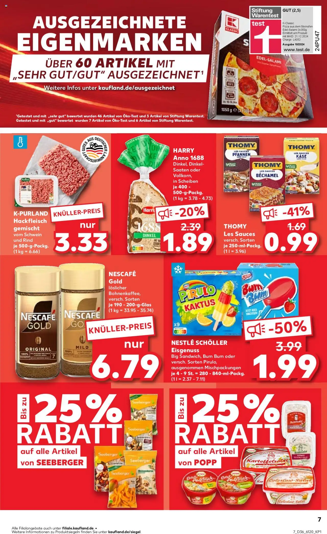 Kaufland prospekt Bremen	 - gültig ab dem 04.09.2025 | Seite: 7 | Produkte: Nescafe, Käse, Brot, Pizza
