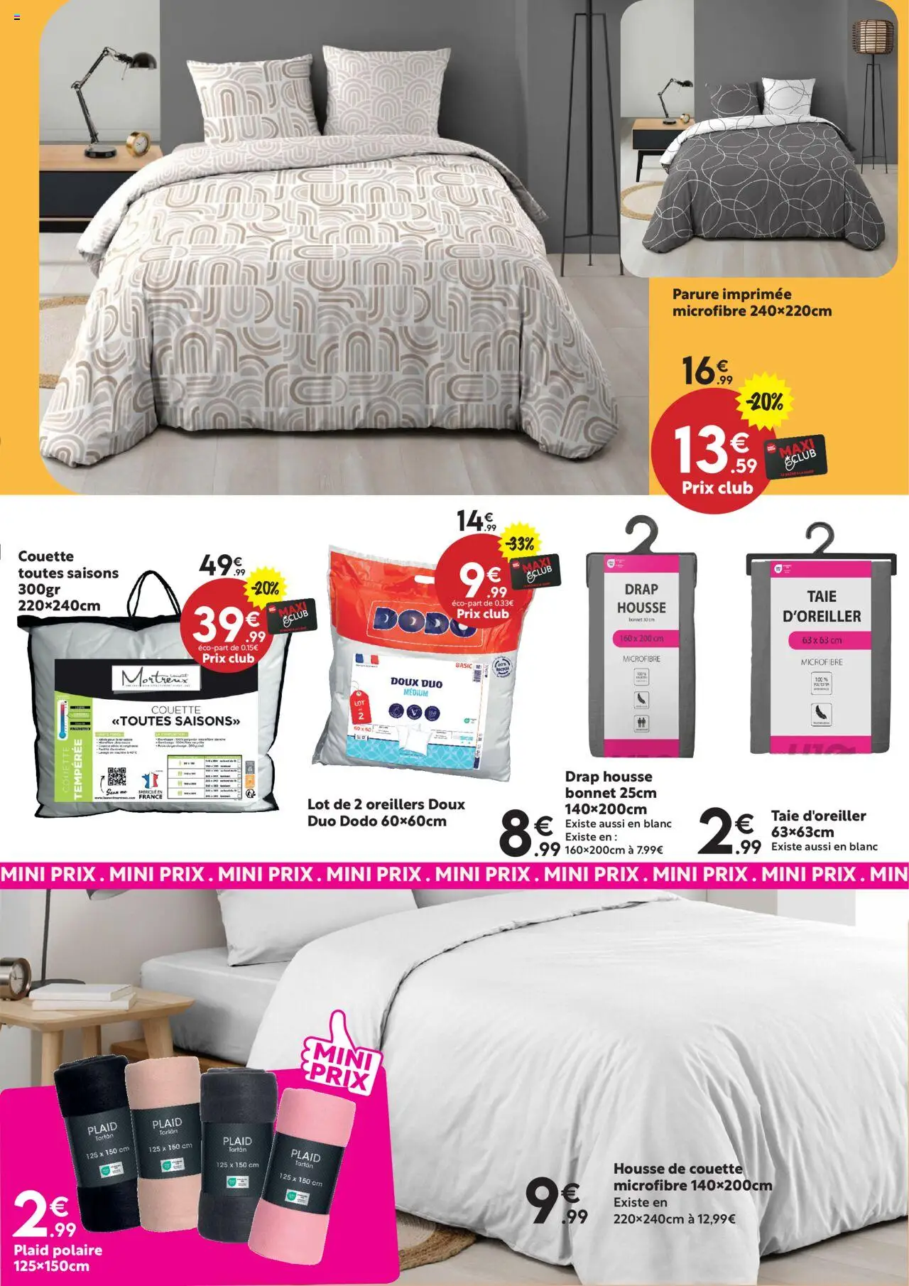  | Page: 11 | Produits: Bonnet, Taie d'oreiller, Housse de couette, Couette