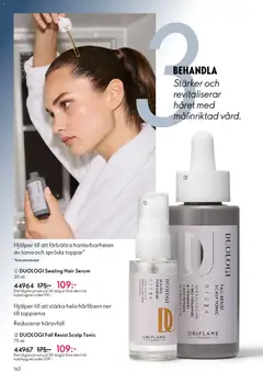 DUOLOGI Sealing Hair Serum, Helps to improve the manageability of dry and brittle ends. 30 ml. - Förhandsvisning av reklamblad från butik Oriflame aktuell från 18.02.2026 | Sida: 162 | Produkter: Serum
