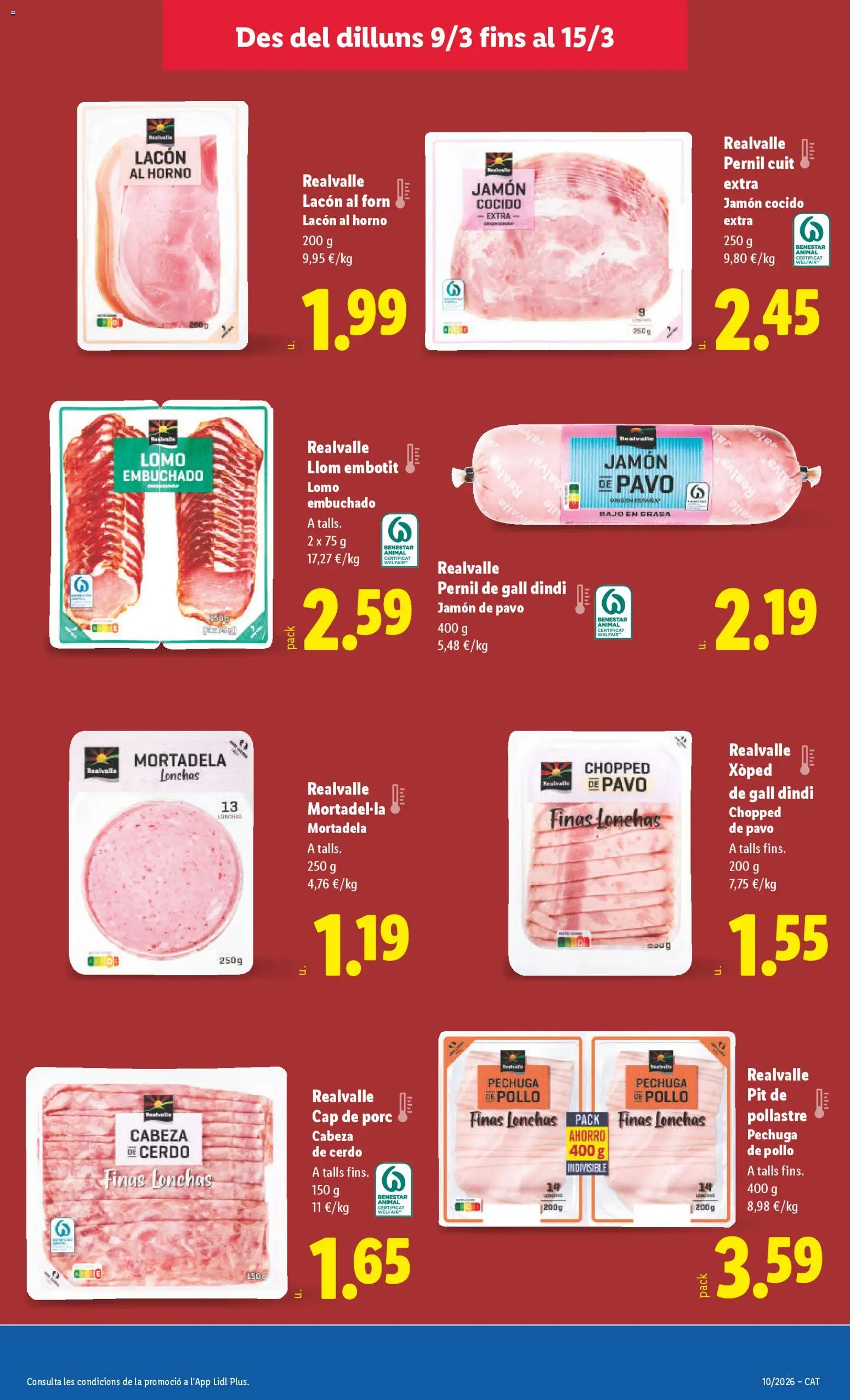 Lidl folleto │ válido desde el 09.03.2026 | Página: 15 | Productos: Jamón, Jamón cocido, Horno, Mortadela