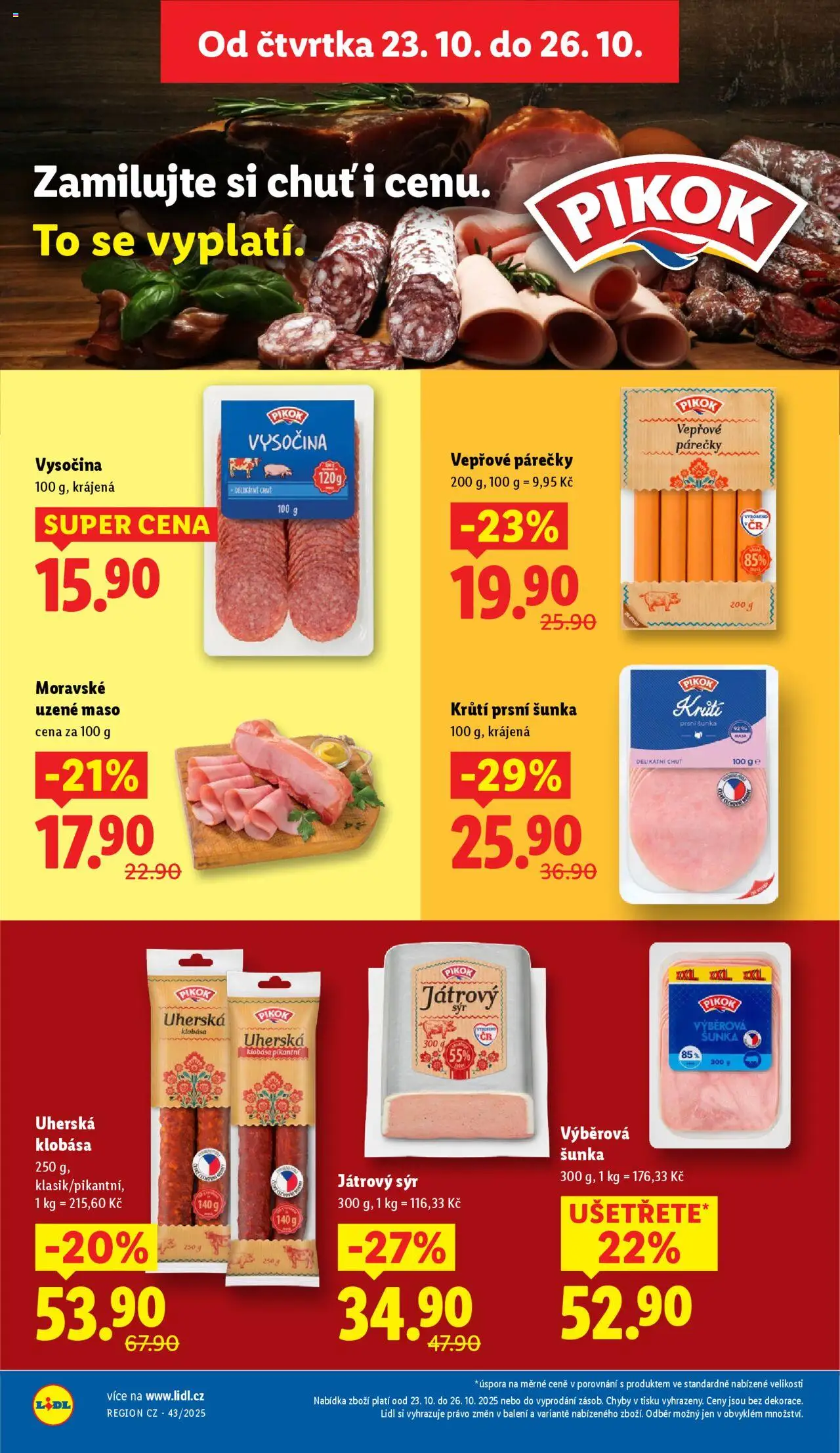 Lidl leták od 23.10.2025 | Strana: 12 | Produkty: Uzené maso, Moravské uzené, Maso, Pikok