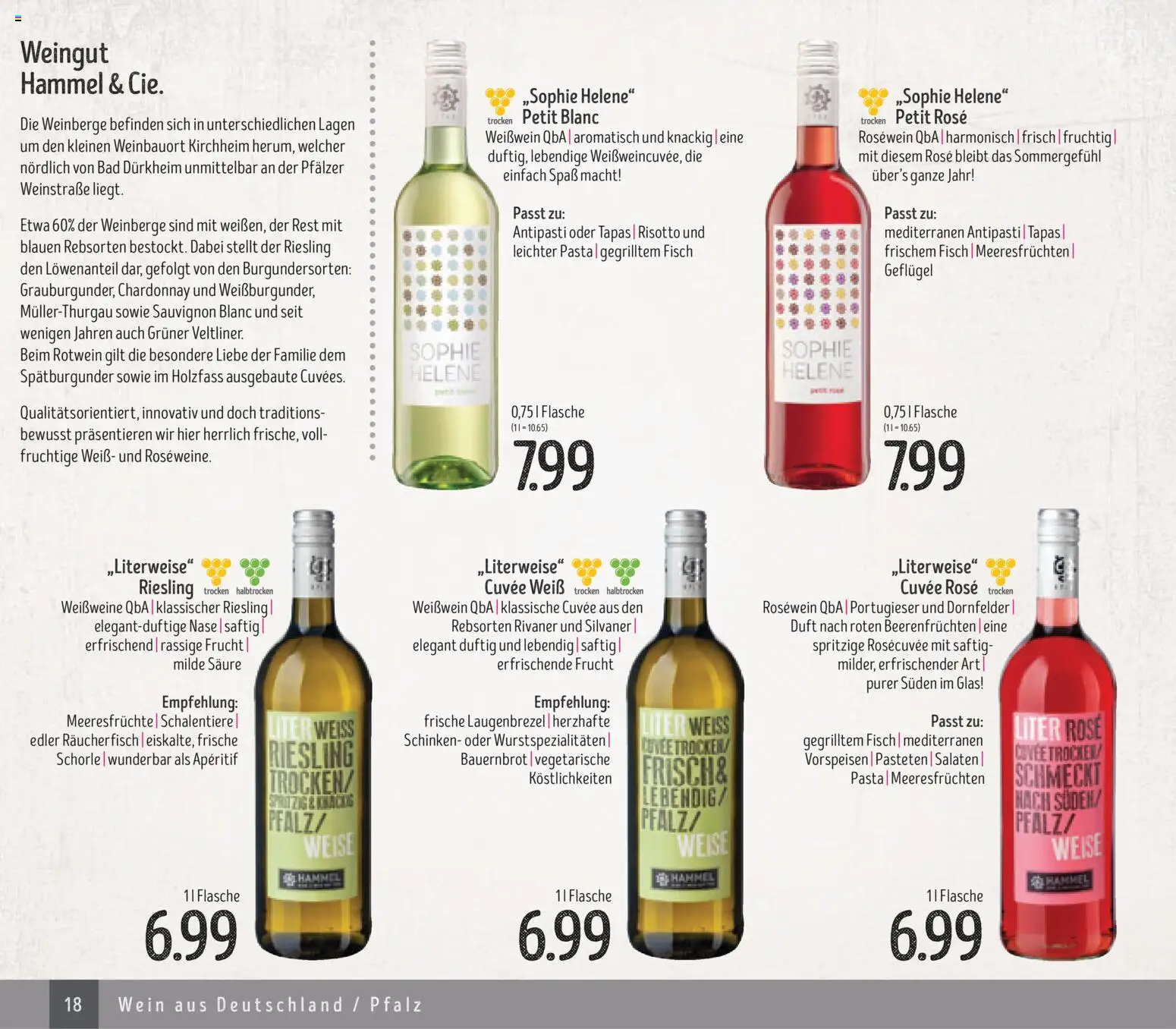 Edeka Struve Wein– und Spirituosen – gültig ab 14.11.2025 | Seite: 18 | Produkte: Weißwein, Meeresfrüchte, Pasta, Schinken