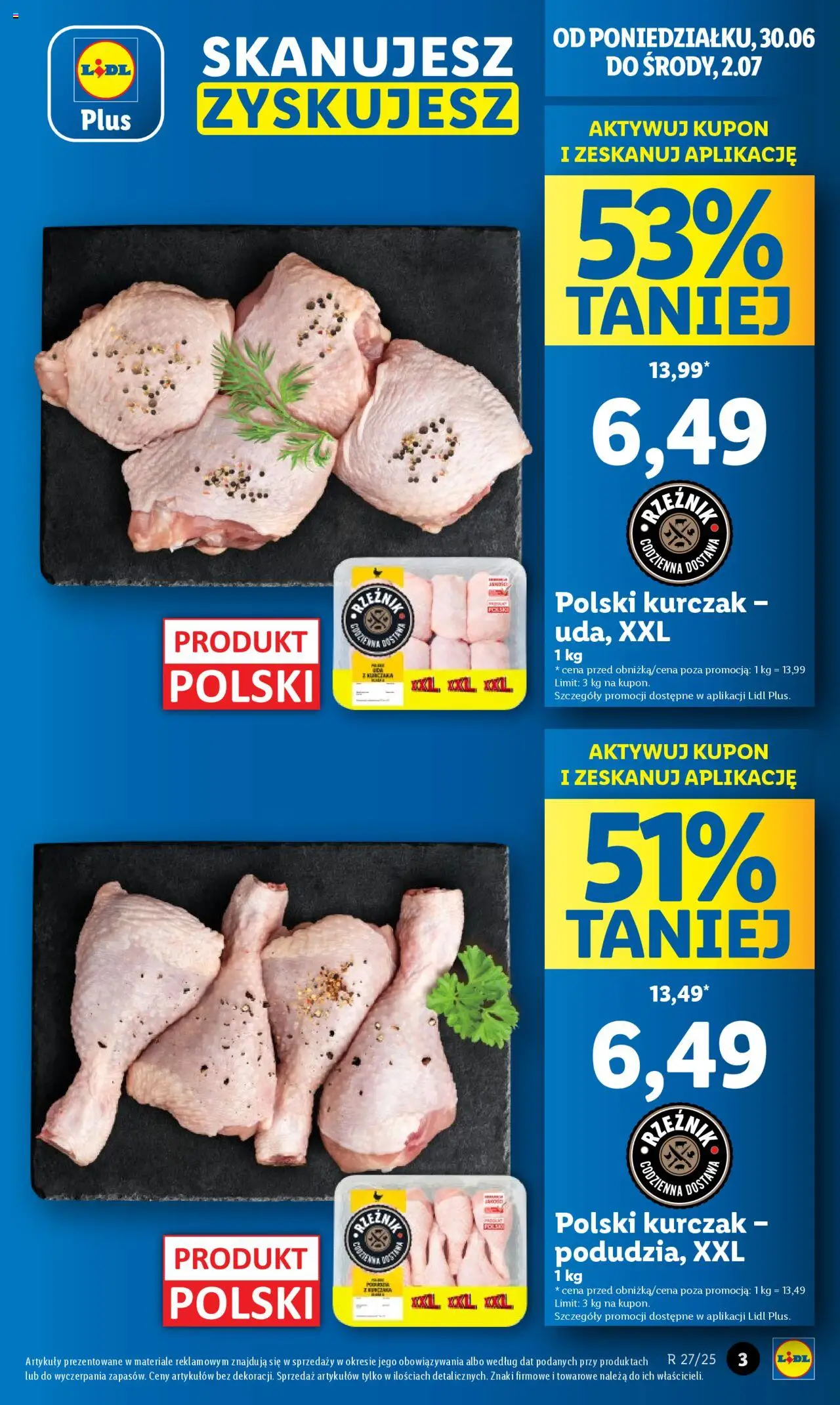 Lidl Gazetka od 30.06.2025 | Strona: 3 | Produkty: Kurczak