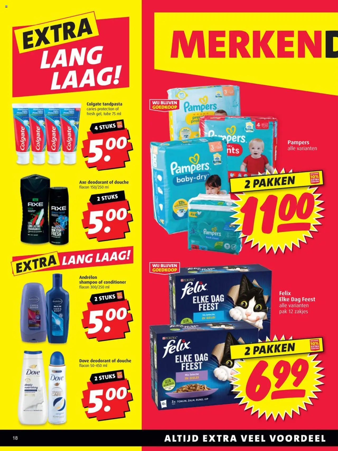  | Pagina: 18 | Producten: Tandpasta, Pampers, Kip, Conditioner