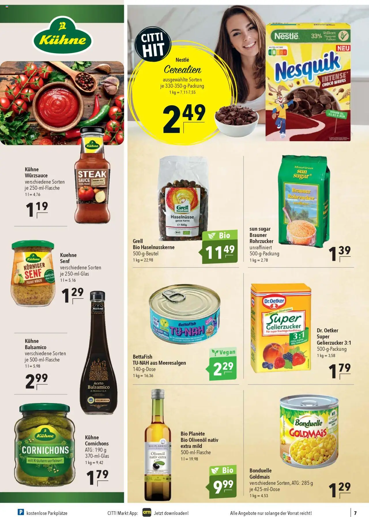 CITTI Markt Prospekt 	 - gültig ab dem 23.07.2025 | Seite: 7 | Produkte: Gelierzucker, Balsamico, Olivenol, Steak