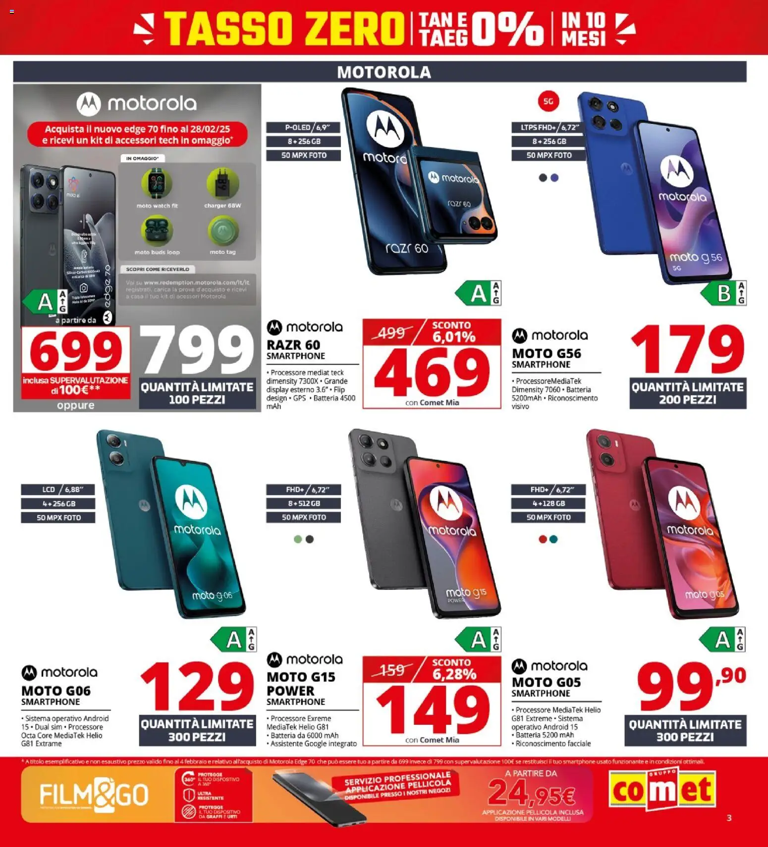 Volantino Comet del 22.01.2026 | Pagina: 3 | Prodotti: Smartphone, Pellicola, Batteria