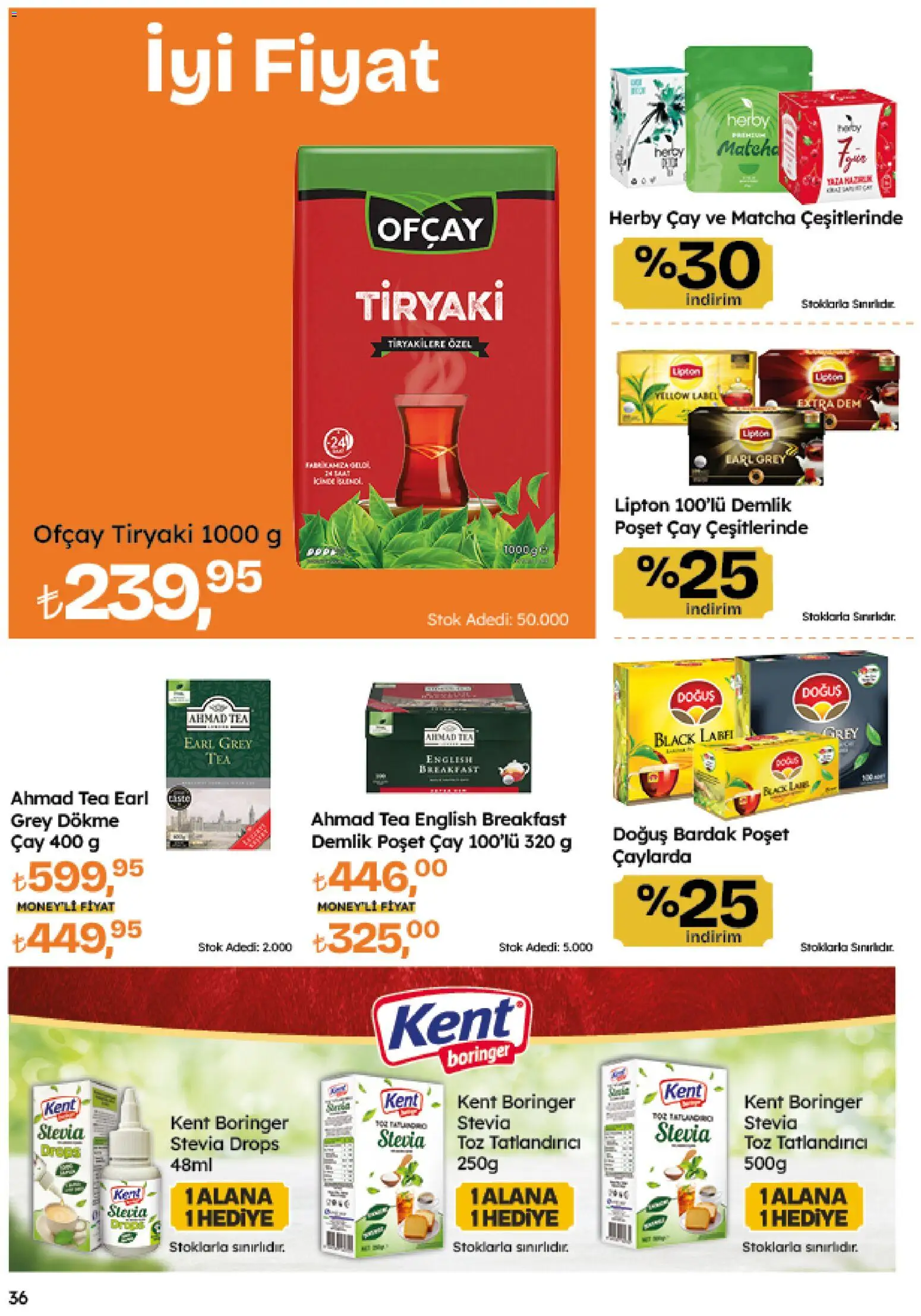 Migros Katalog - Migroskop - 26.03.2026 tarihinden itibaren geçerlidir | Sayfa: 36 | Ürünler: Çay, Demlik poşet çay, Tatlandırıcı, Demlik
