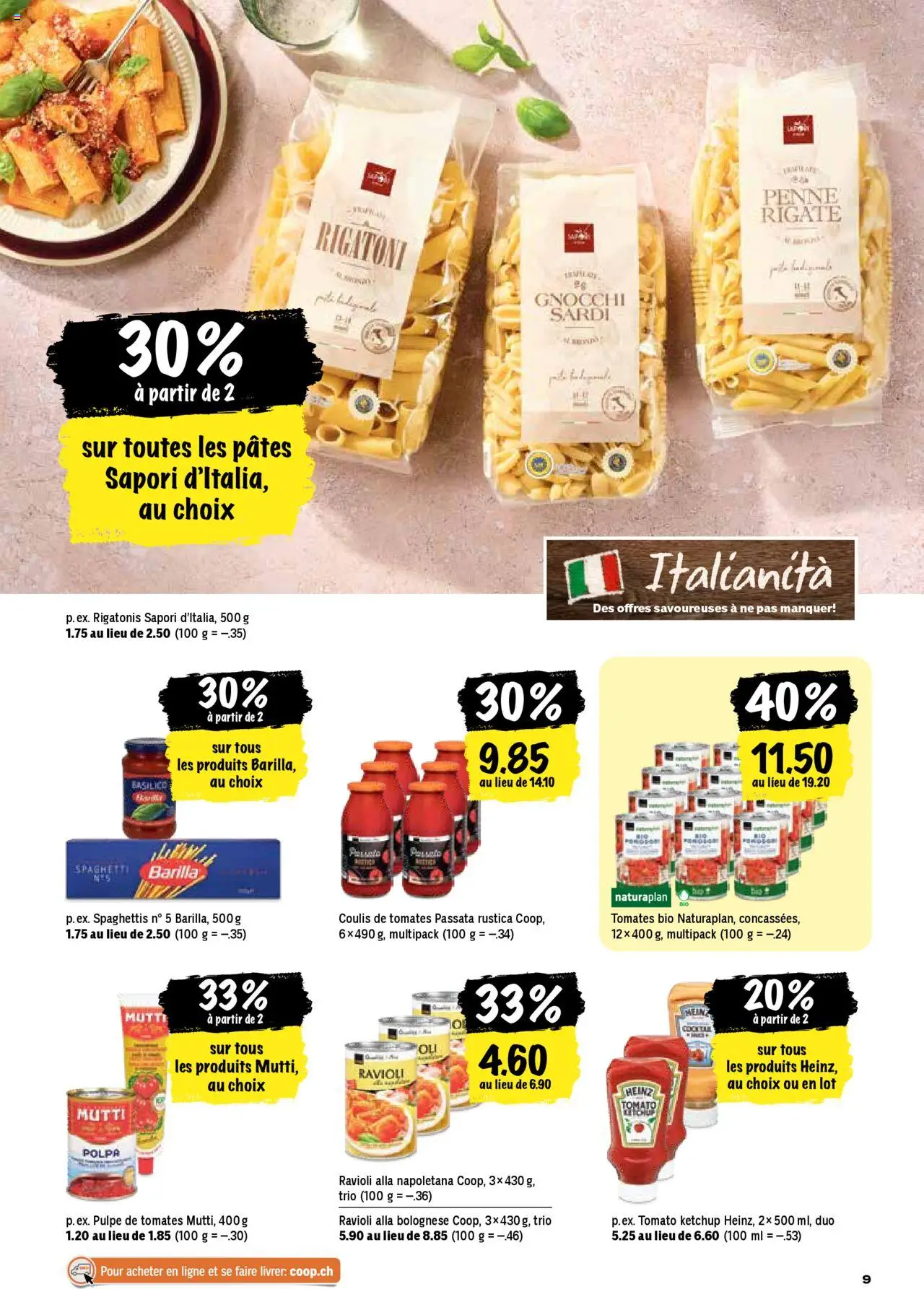 Coop - Les actions de la semaine ab 21.08.2025 | Seite: 9 | Produkte: Barilla, Pasta, Ketchup
