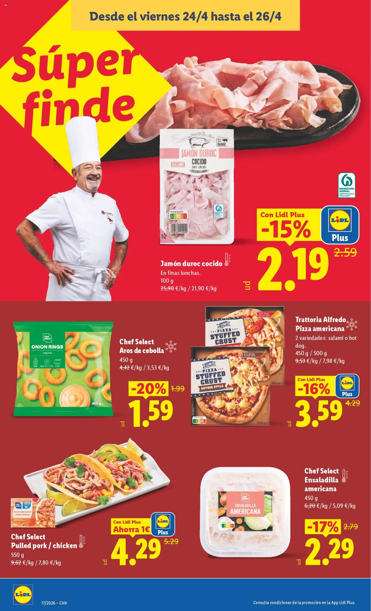 Lidl Canarias │ válido desde el 20.04.2026 | Página: 24 | Productos: Ensaladilla, Jamón, Παγωμένο τσάι, Salami