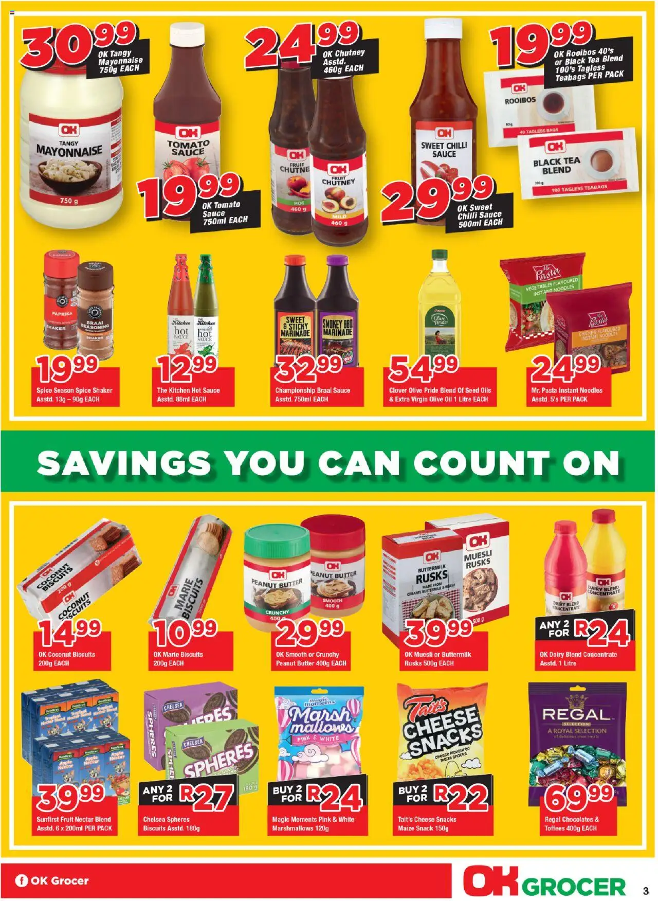 OK Foods Northen Cape - OK Grocer │ valid from 13.08.2025 | Page: 3 | Products: Chutney, Biscuits, Tea, Noodles