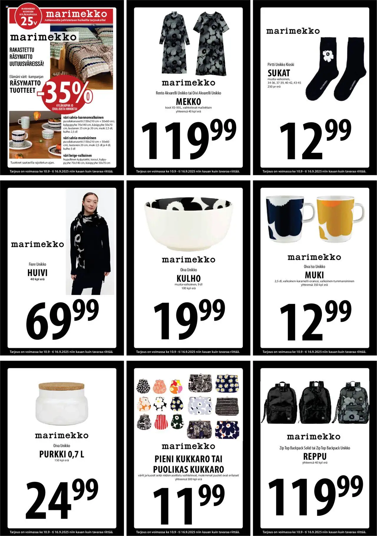 Tuuri tarjoukset – voimassa 10.09.2025 alkaen | Sivu: 8 | Tuotteet: Muki, Kylpy, Kukkaro, Reppu