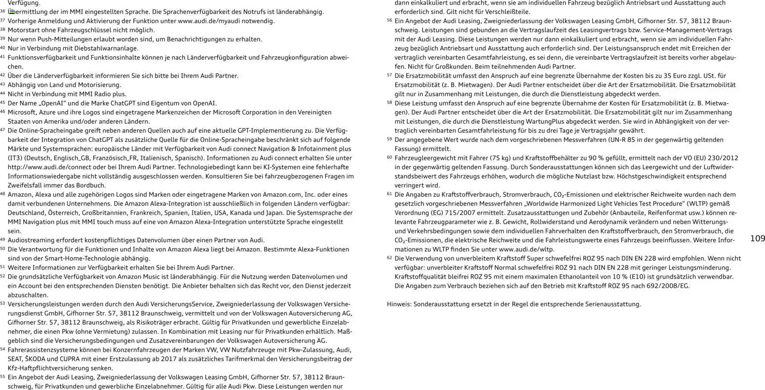 Audi A1 Sportback / A1 allstreet – gültig ab 28.10.2025 | Seite: 109 | Produkte: Navigation, Radio