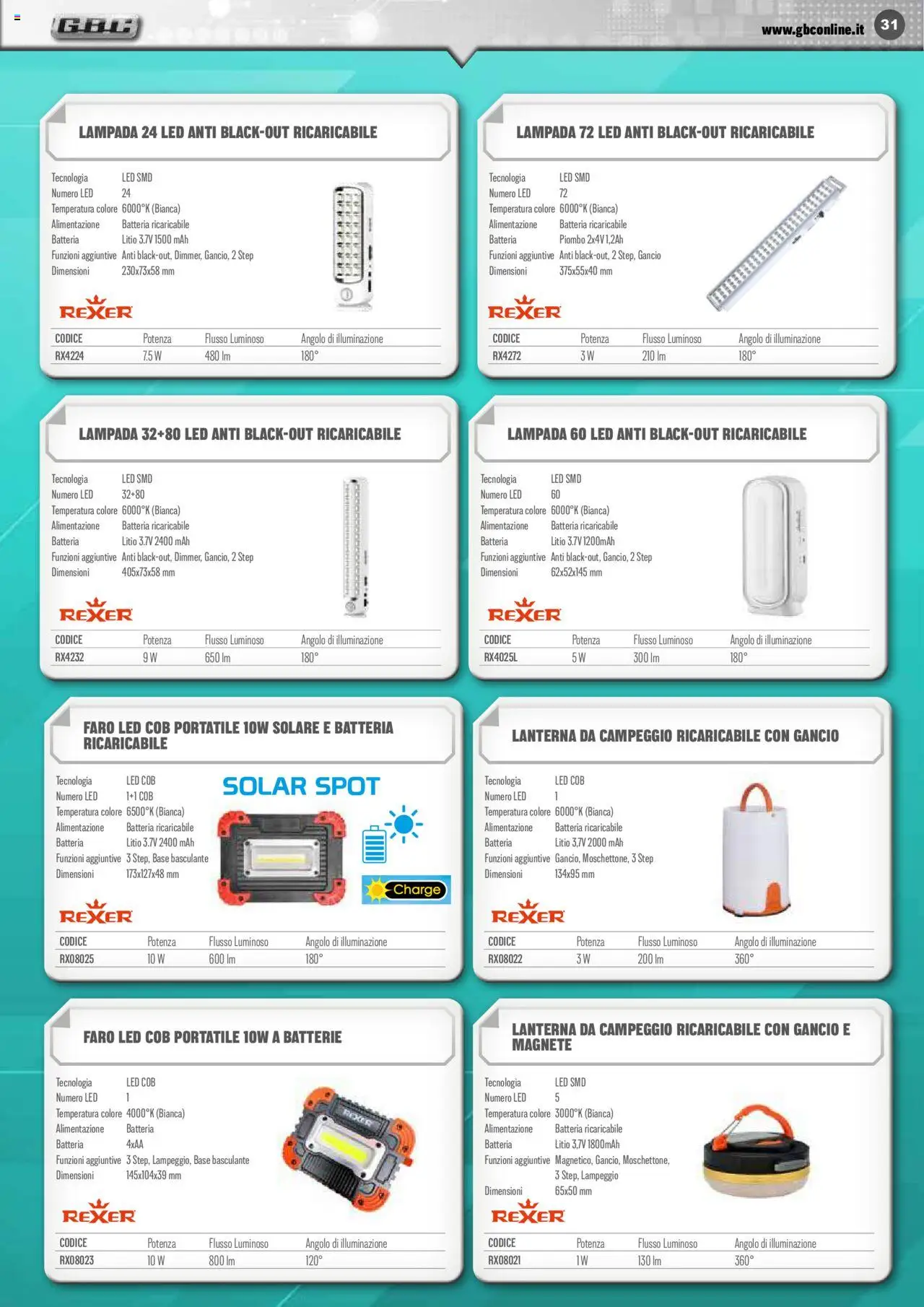 Volantino GBC del 09.06.2025 | Pagina: 31 | Prodotti: Lanterna, Batteria, Batterie, Lampada