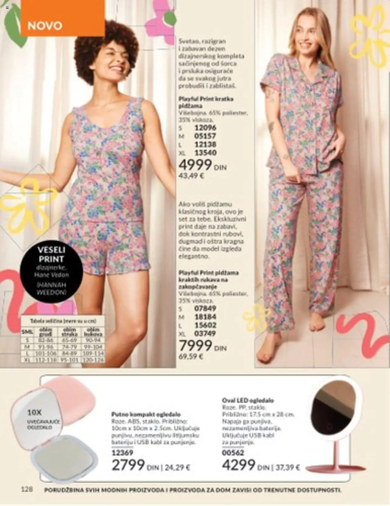AVON katalog - važi od 01.08.2025 | Strana: 128 | Proizvode: Ogledalo, Kabl, USB, Pidžama
