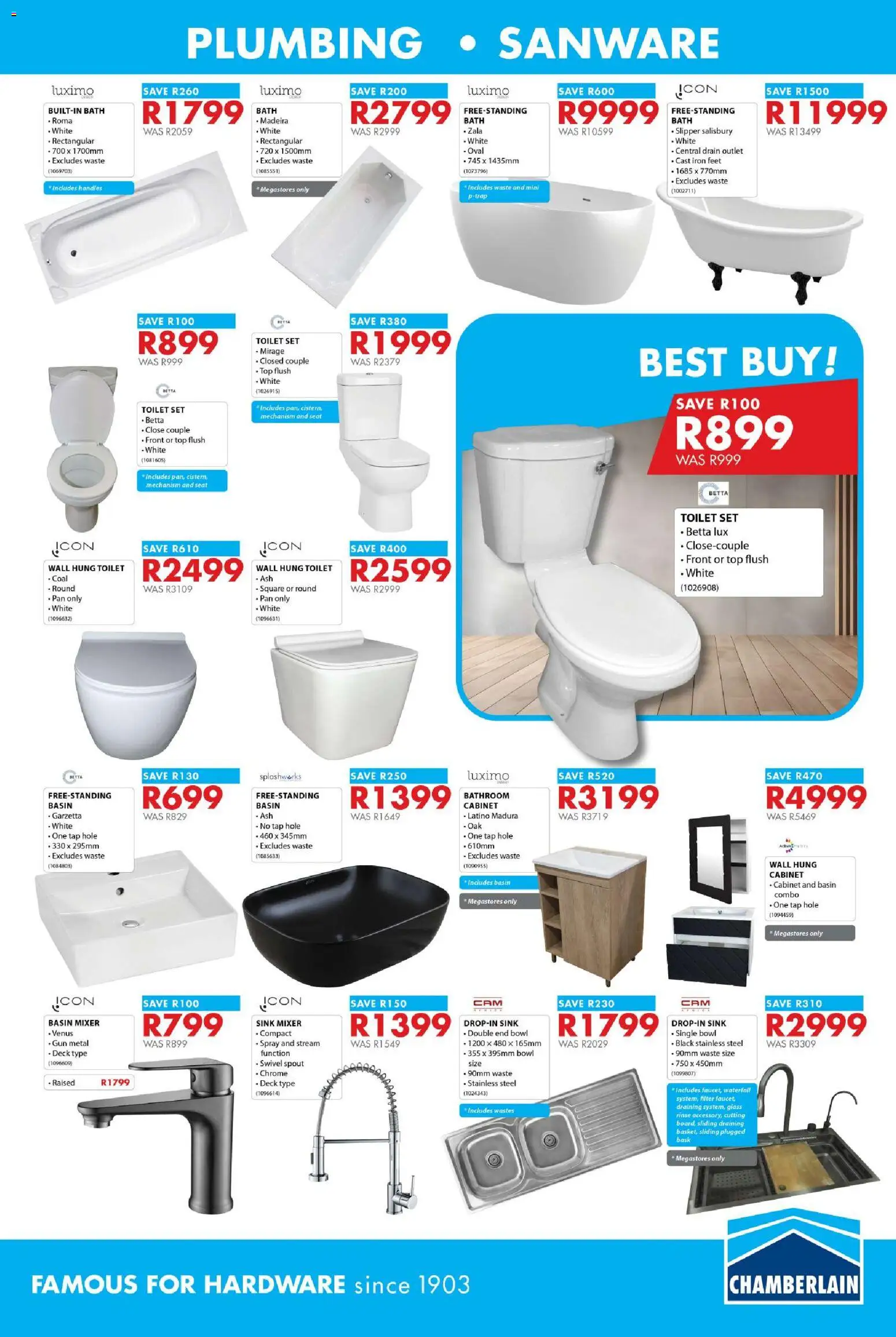New Chamberlain catalogue – valid from 22.01.2026 | Page: 13 | Products: Bowl, Iron, Mixer, Tap
