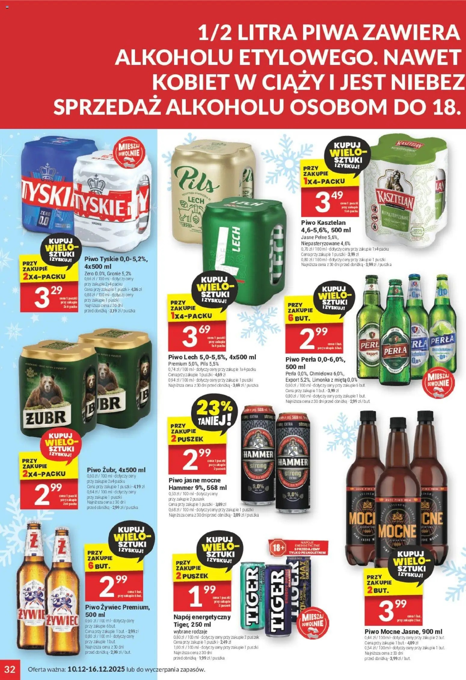 Twój Market Gazetka od 10.12.2025 | Strona: 32 | Produkty: Limonka, Mięta, Piwo perła, Tyskie