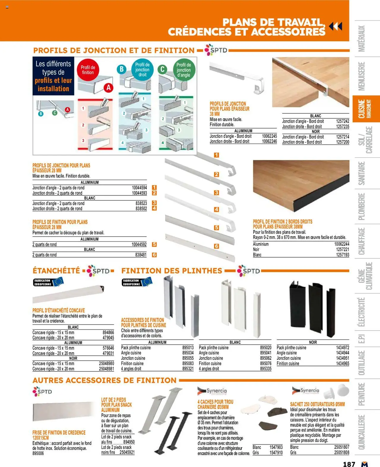  | Page: 187 | Produits: Meuble, Réfrigérateur, Plinthe, Charnière