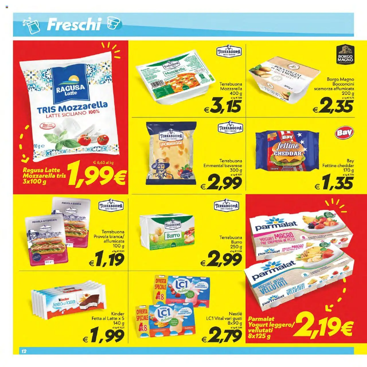 Volantino SuperConveniente del 12.09.2025 | Pagina: 12 | Prodotti: Latte, Burro, Provola, Emmental