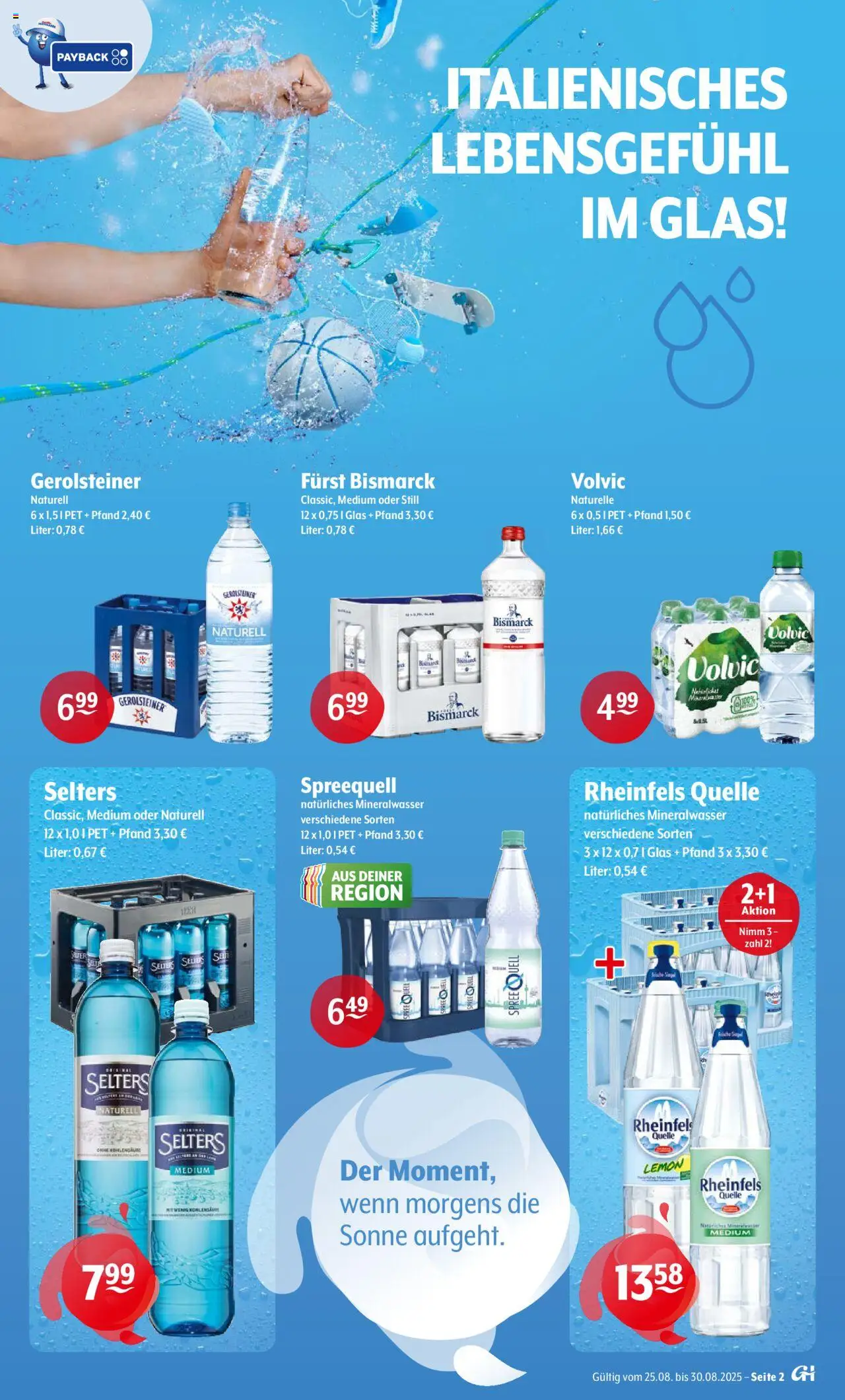 Getränke Hoffmann Prospekt 	 - gültig ab dem 25.08.2025 | Seite: 2 | Produkte: Mineralwasser, Volvic, Rheinfels quelle, Gerolsteiner