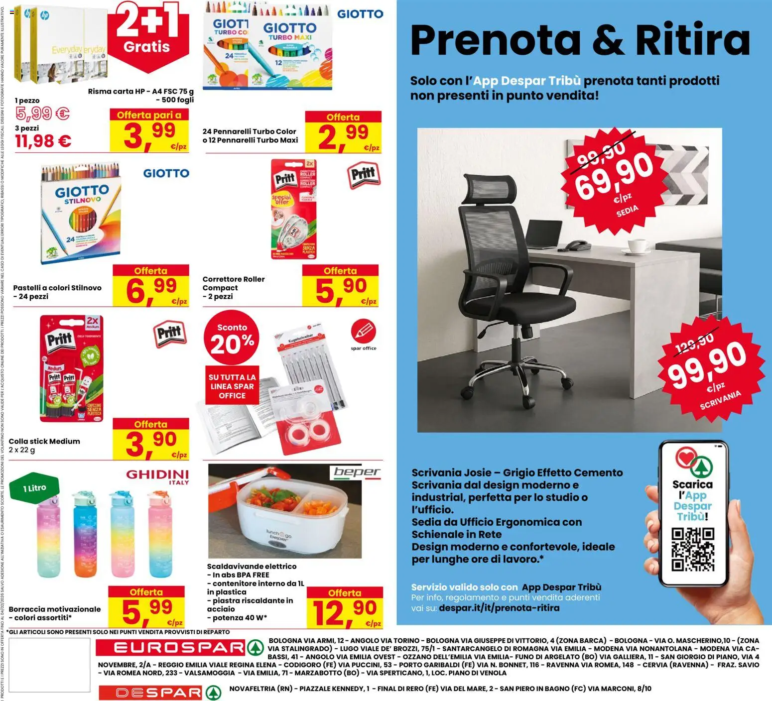 Volantino Eurospar del 22.01.2026 | Pagina: 24 | Prodotti: Colla, Pennarelli, Bagno, Correttore