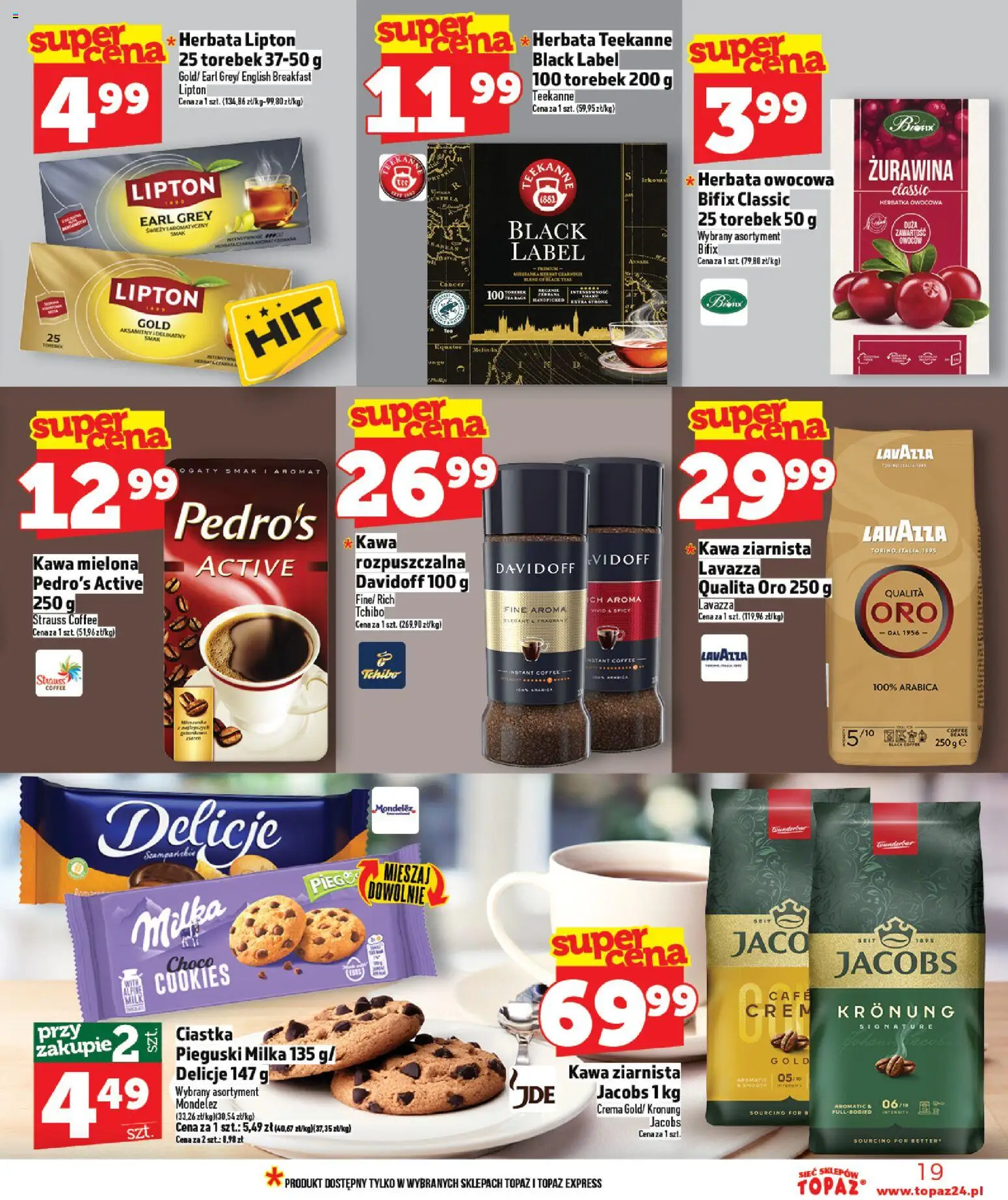 Topaz Gazetka od 29.01.2026 | Strona: 19 | Produkty: Lavazza, Milka, Black Label, Ciastka