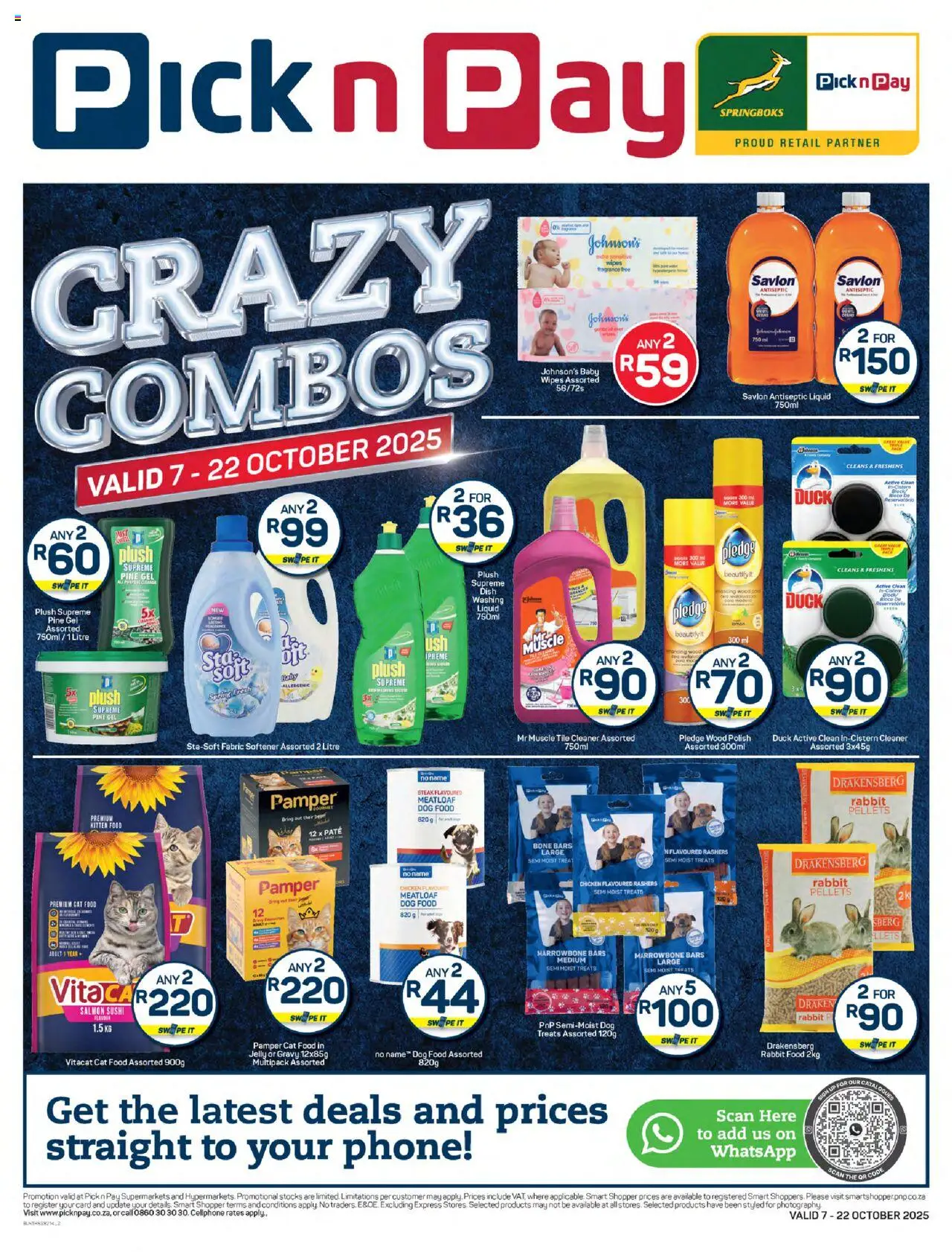 New Pick n Pay catalogue – valid from 07.10.2025 | Page: 2 | Products: Phone, Steak, Antiseptic liquid, Gravy