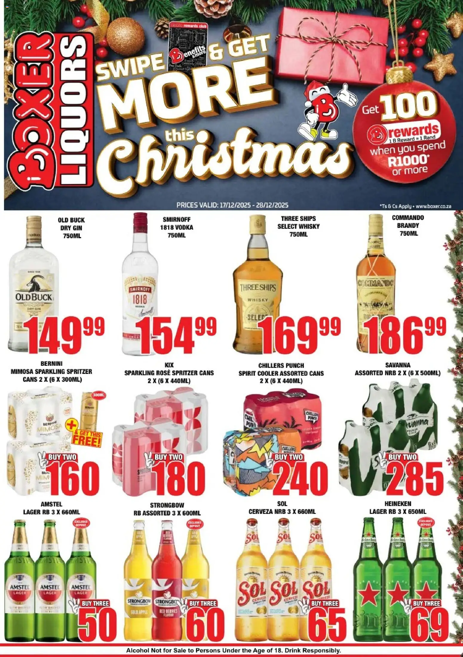 New Boxer catalogue – valid from 17.12.2025 | Page: 1 | Products: Brandy, Cooler, Gin, Vodka