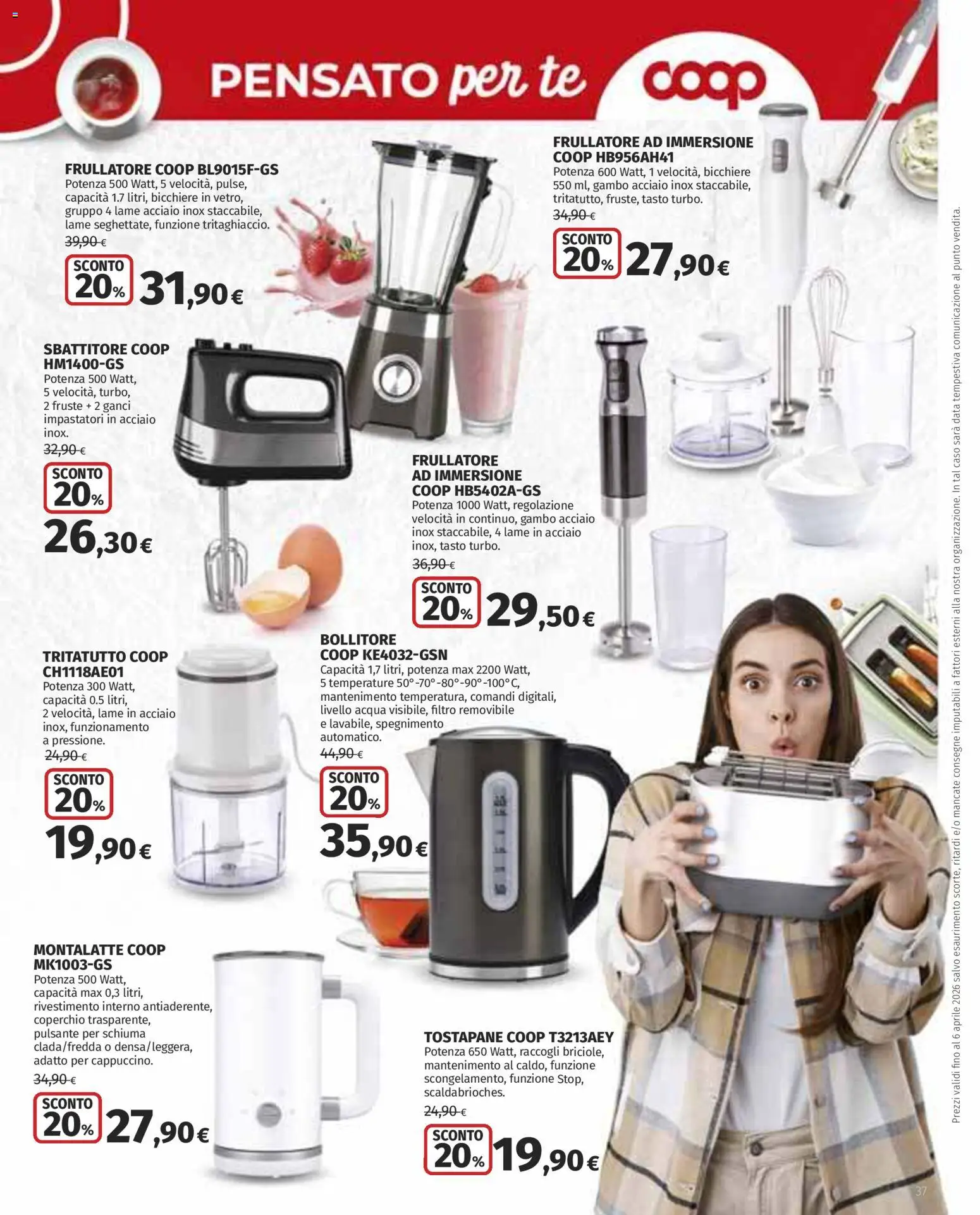 Volantino Ipercoop del 12.03.2026 | Pagina: 37 | Prodotti: Tè, Sbattitore, Bollitore, Tostapane