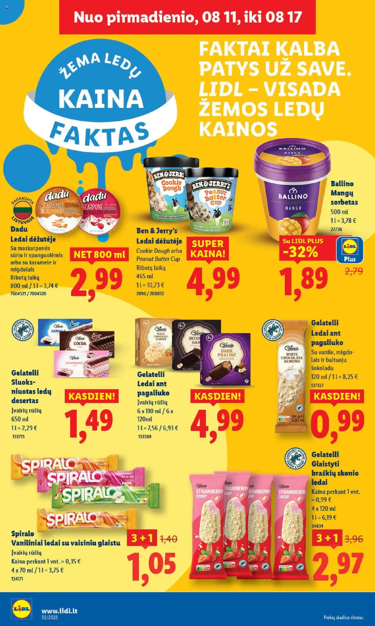 LIDL - Leidinys│galioja nuo 11.08.2025 | Puslapis: 24 | Prekių: Ledai