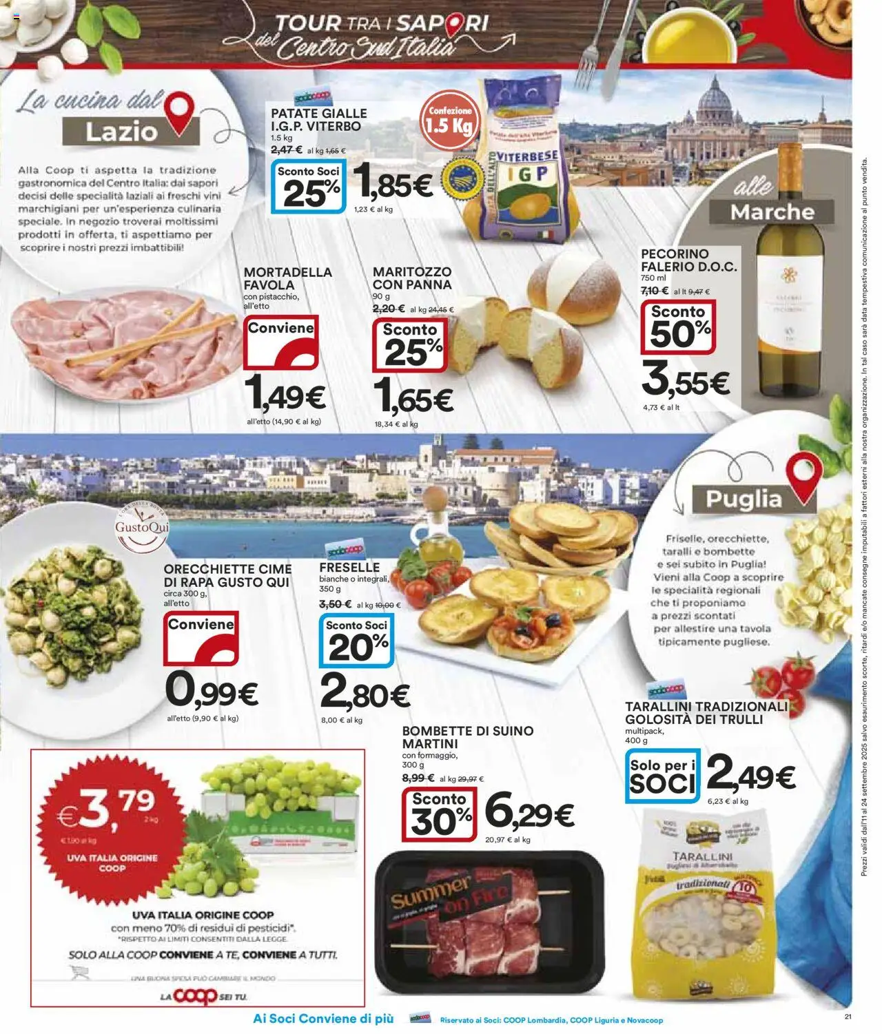 Volantino Ipercoop del 11.09.2025 | Pagina: 21 | Prodotti: Panna, Patate, Suino, Pecorino