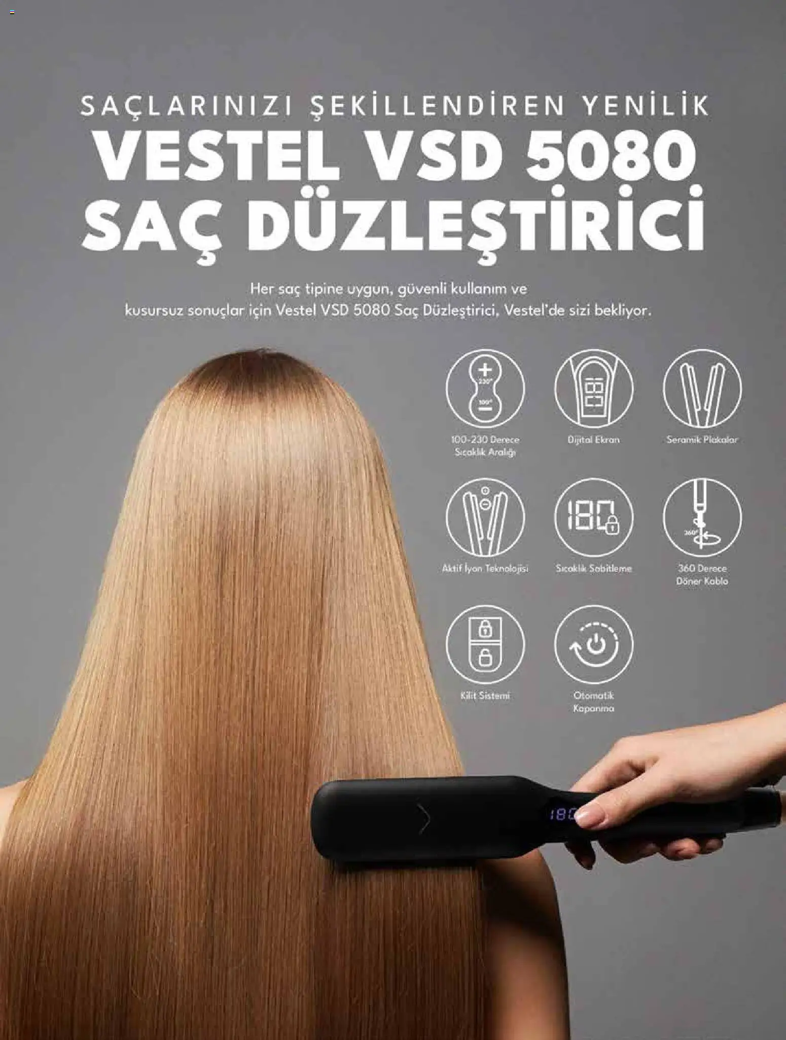 Vestel - Küçük Ev Aletleri ve Süpürgeler - 01.03.2026 tarihinden itibaren geçerlidir | Sayfa: 9 | Ürünler: Saç düzleştirici, Döner, Kablo
