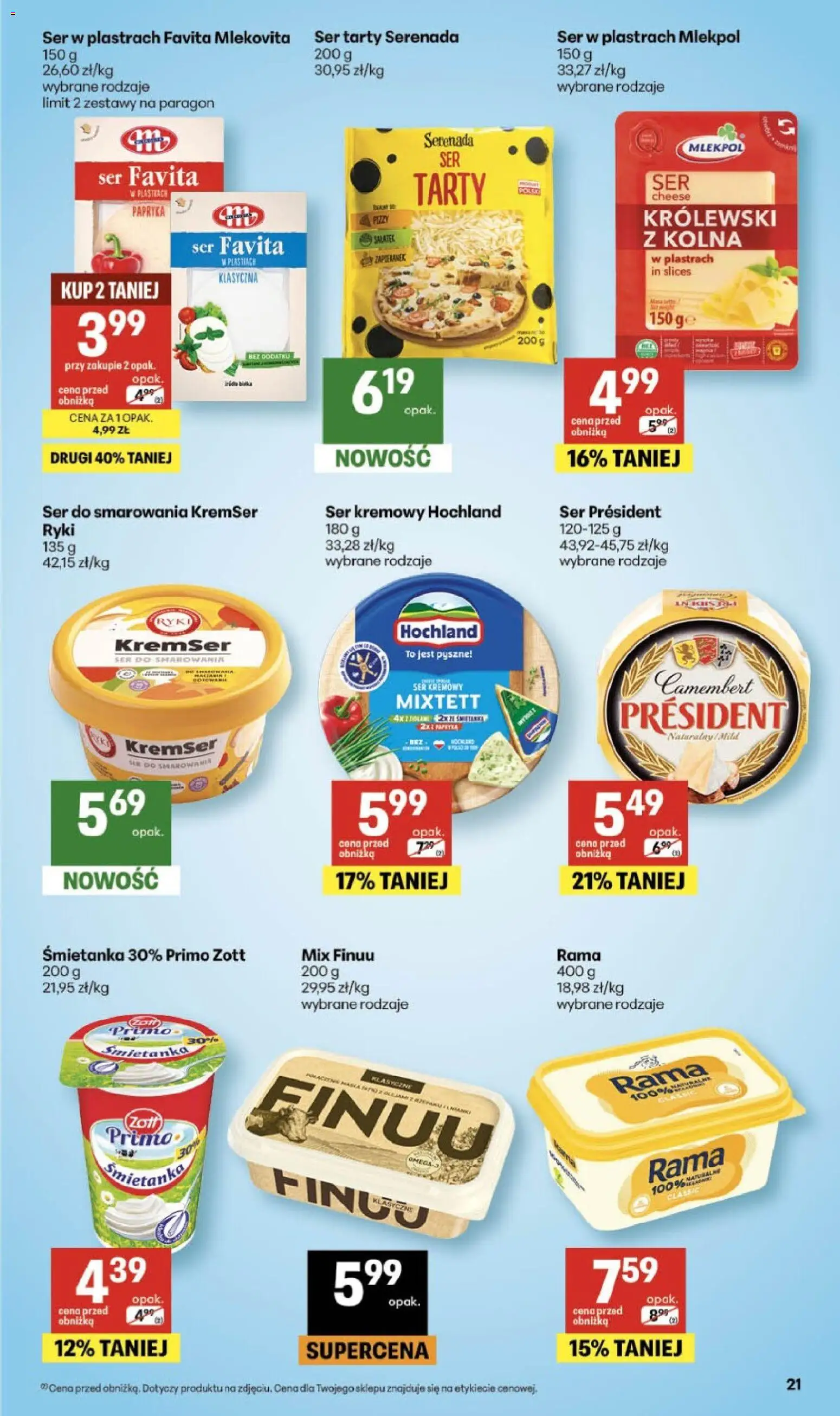 Delikatesy Centrum gazetka - Sklepy Własne od 30.04.2026 | Strona: 21 | Produkty: Ser favita, Papryka, Camembert, Ser