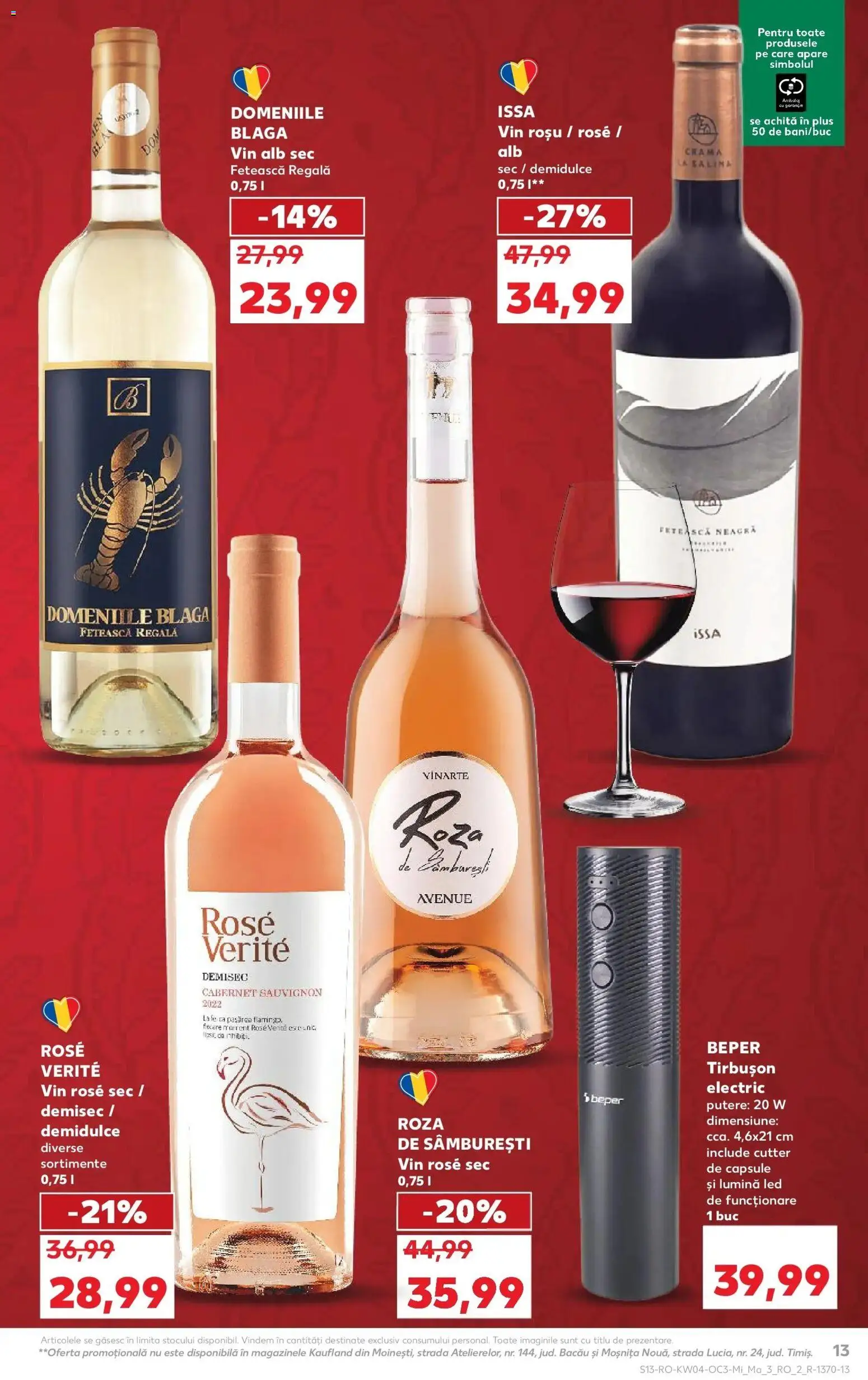 Noul catalog Kaufland – valabil de la 21.01.2026 | Pagină: 13 | Produse: Tavuk suyu, Cutter, Babak, Vin