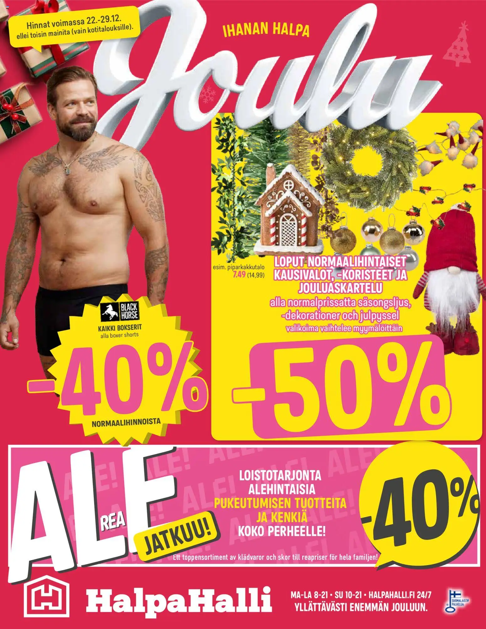 Halpa Halli tarjoukset - Joulu – voimassa 22.12.2025 alkaen | Sivu: 8 | Tuotteet: Bokserit