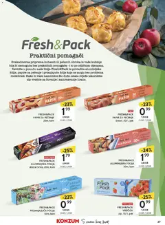 FRESH&PACK ALUMINIJSKA FOLIJA, aluminijska folija ekstra čvrsta, 20m, kom - Pregled kataloga iz trgovine Konzum, vrijedi od 19.01.2026 | Stranica: 27