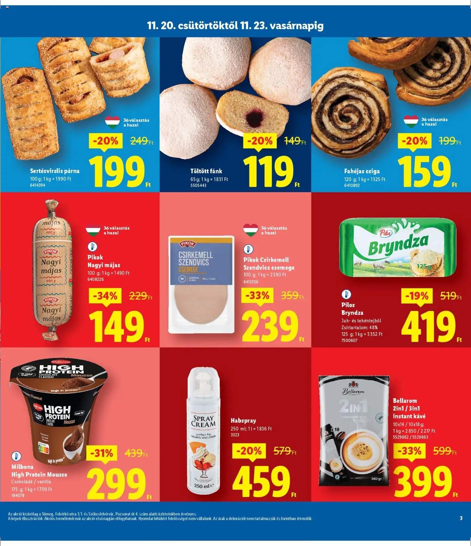 Lidl akciós ujság - amely érvényes a következő dátumtól: 20.11.2025 | Oldal: 3 | Termékek: Kávé, Csokoládé, Csirkemell, Instant kávé