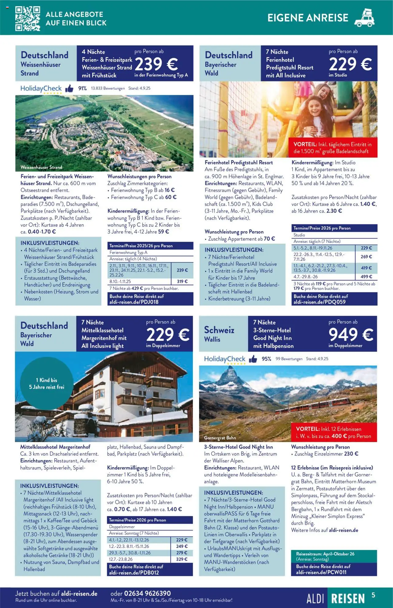 Aldi Reisen  Reisemagazin – gültig ab 01.10.2025 | Seite: 5 | Produkte: Spiel, Grat, Wasser, Uhr