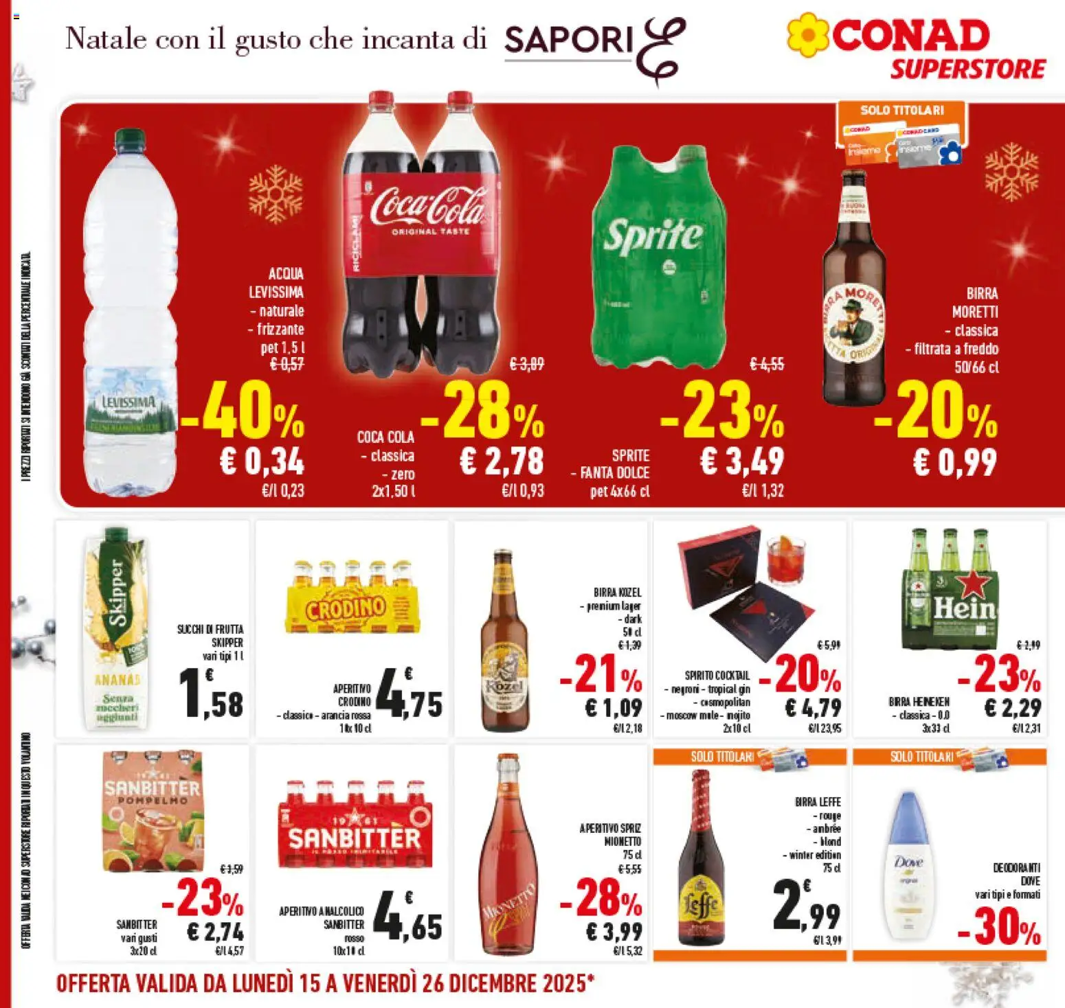 Volantino Conad del 15.12.2025 | Pagina: 40 | Prodotti: Pompelmo, Acqua, Lime, Coca Cola